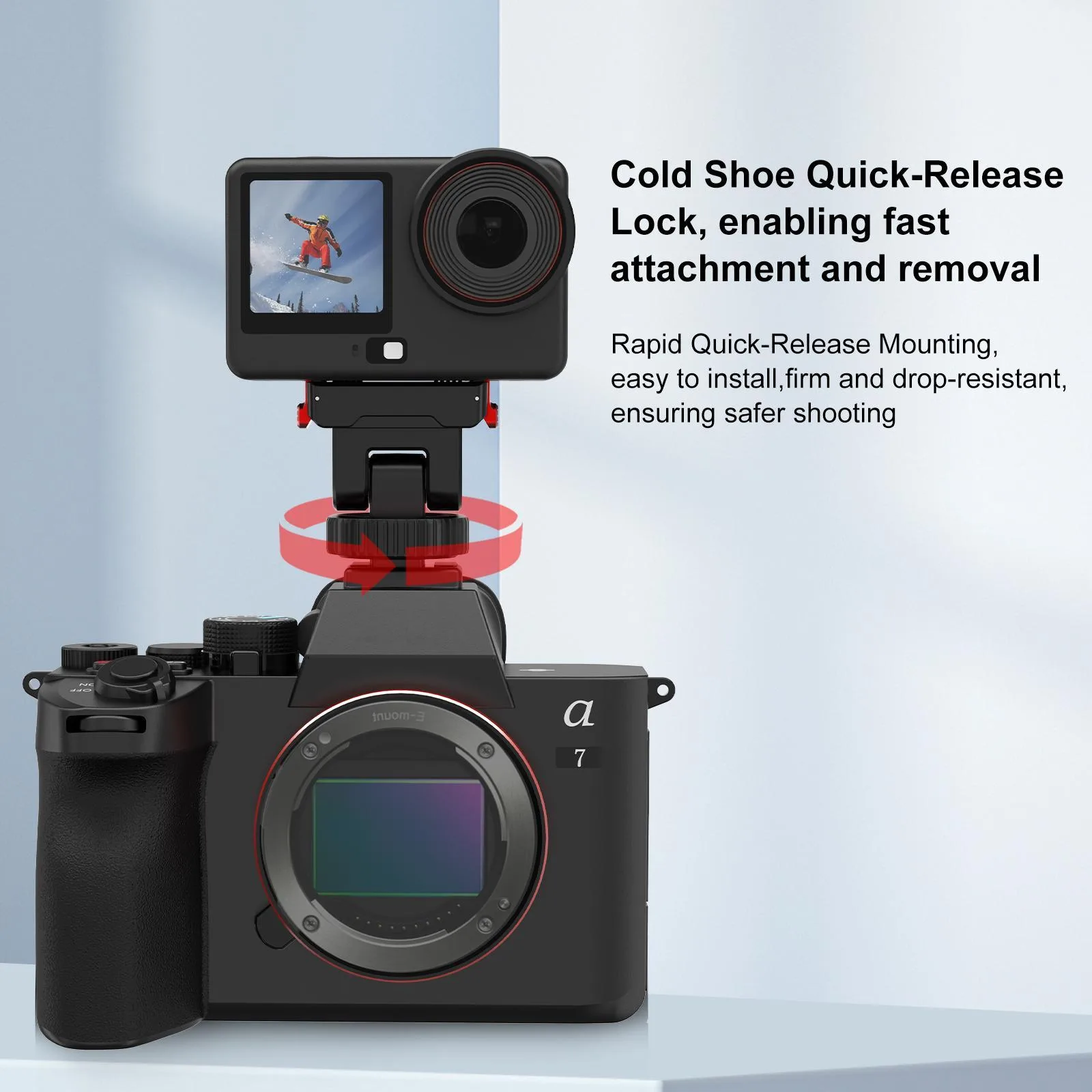 For DJI Osmo Action 6 / Nano / 360 II PULUZ Plastic Gimbal Quick-Release Base Mount (Black)