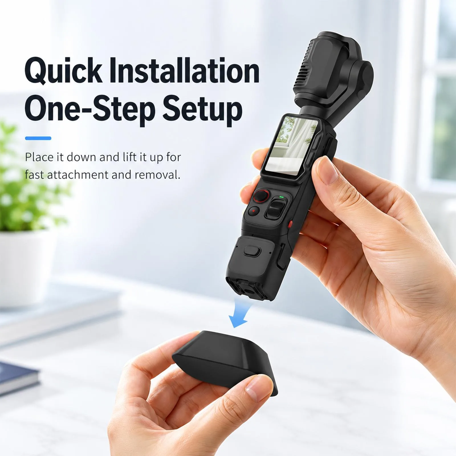 PULUZ Silicone Dock Desktop Adhesive Base Bracket (Black)