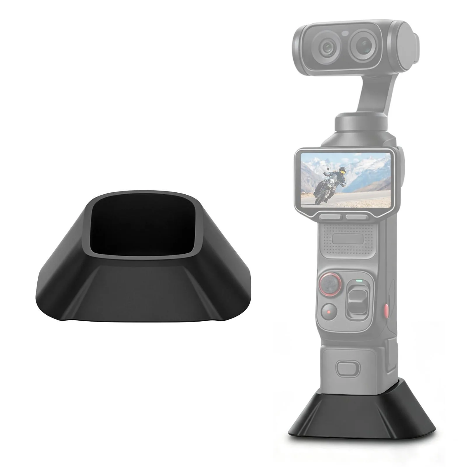 PULUZ Silicone Dock Desktop Adhesive Base Bracket (Black)