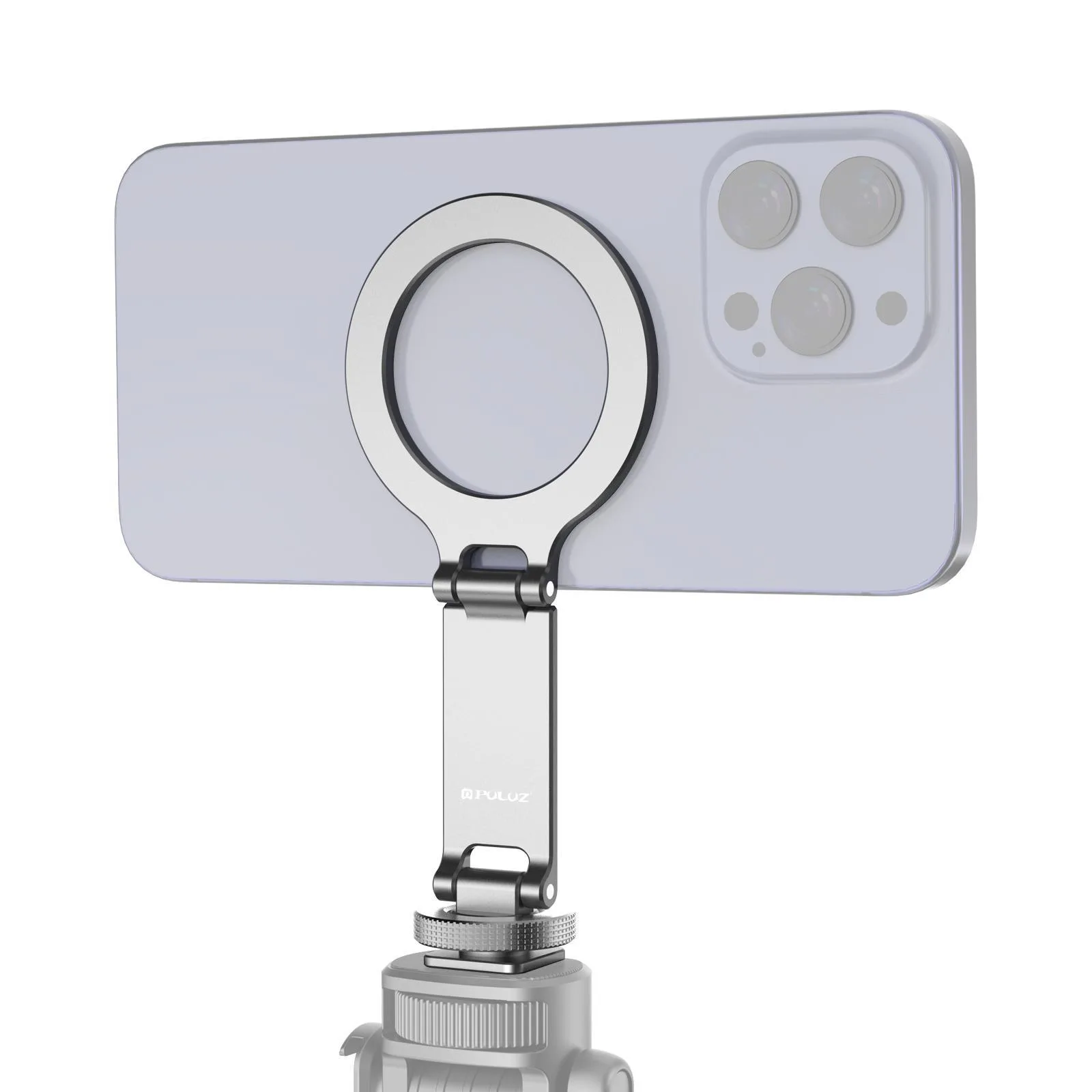 PULUZ Foldable MagSafe Magnet Cold Shoe On-Camera Phone Mount (Grey)