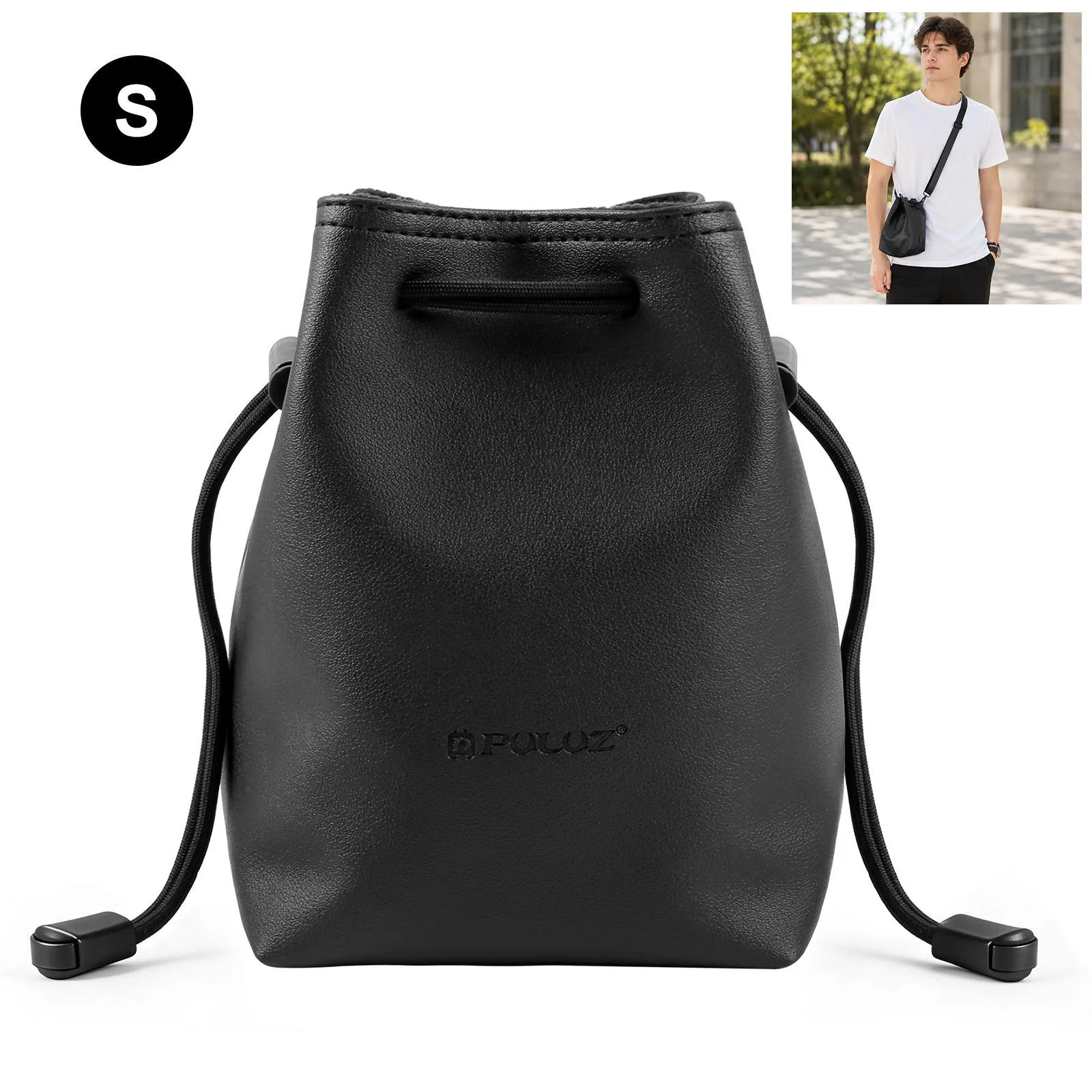 PULUZ Camera Protective Inner Bag Thick Padded Carrying Pouch with Shoulder Strap for Mirrorless & DSLR Cameras, Size: S (Black)