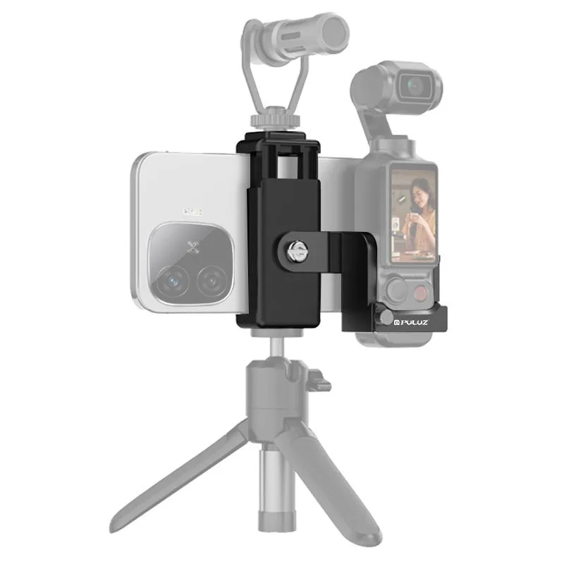 For DJI OSMO Pocket 4P / 4 / 3 PULUZ Protective Frame Expansion Phone Clamp Adapter Bracket (Black)
