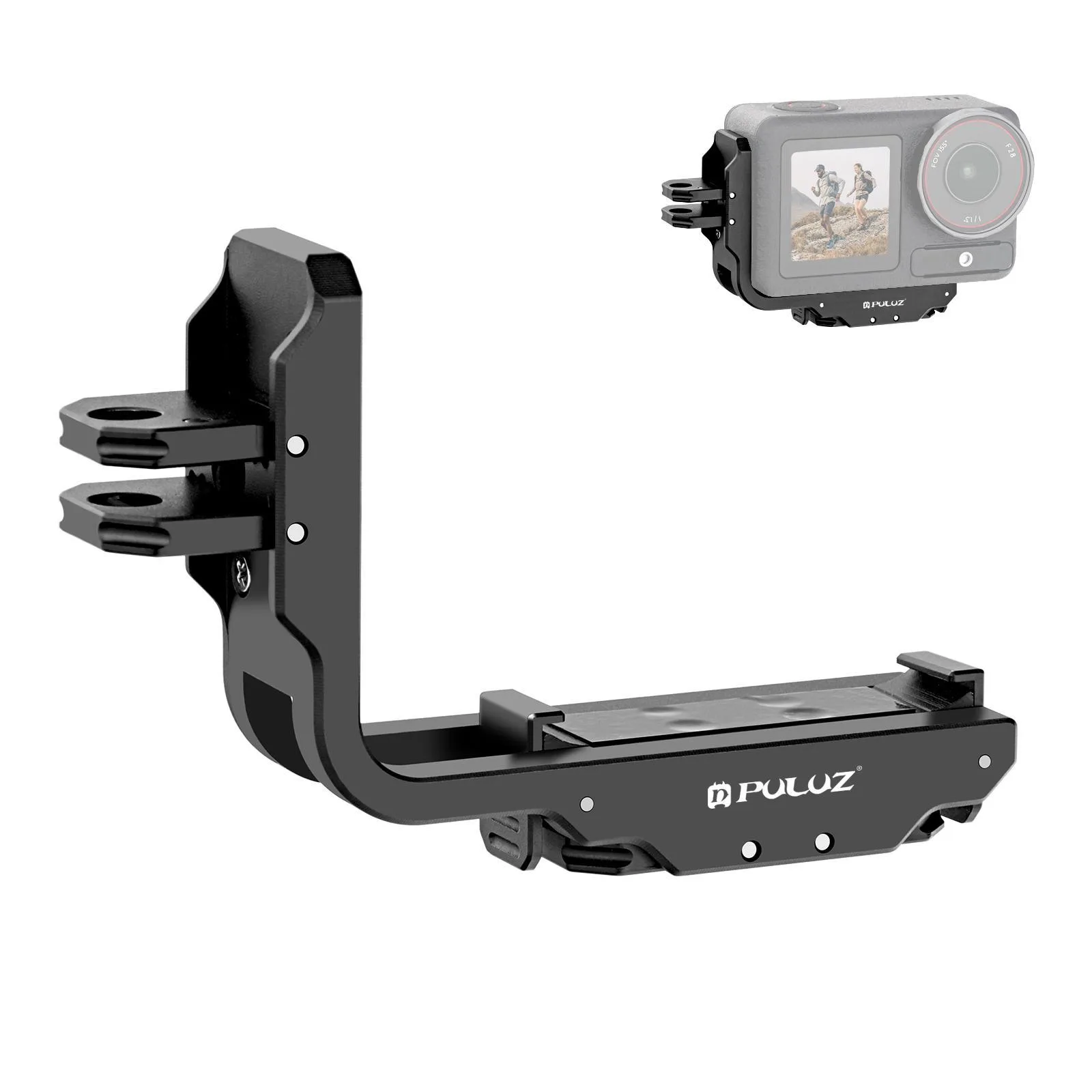 PULUZ Vertical Horizontal Shooting Quick Release Metal Magnetic L Bracket (Black)