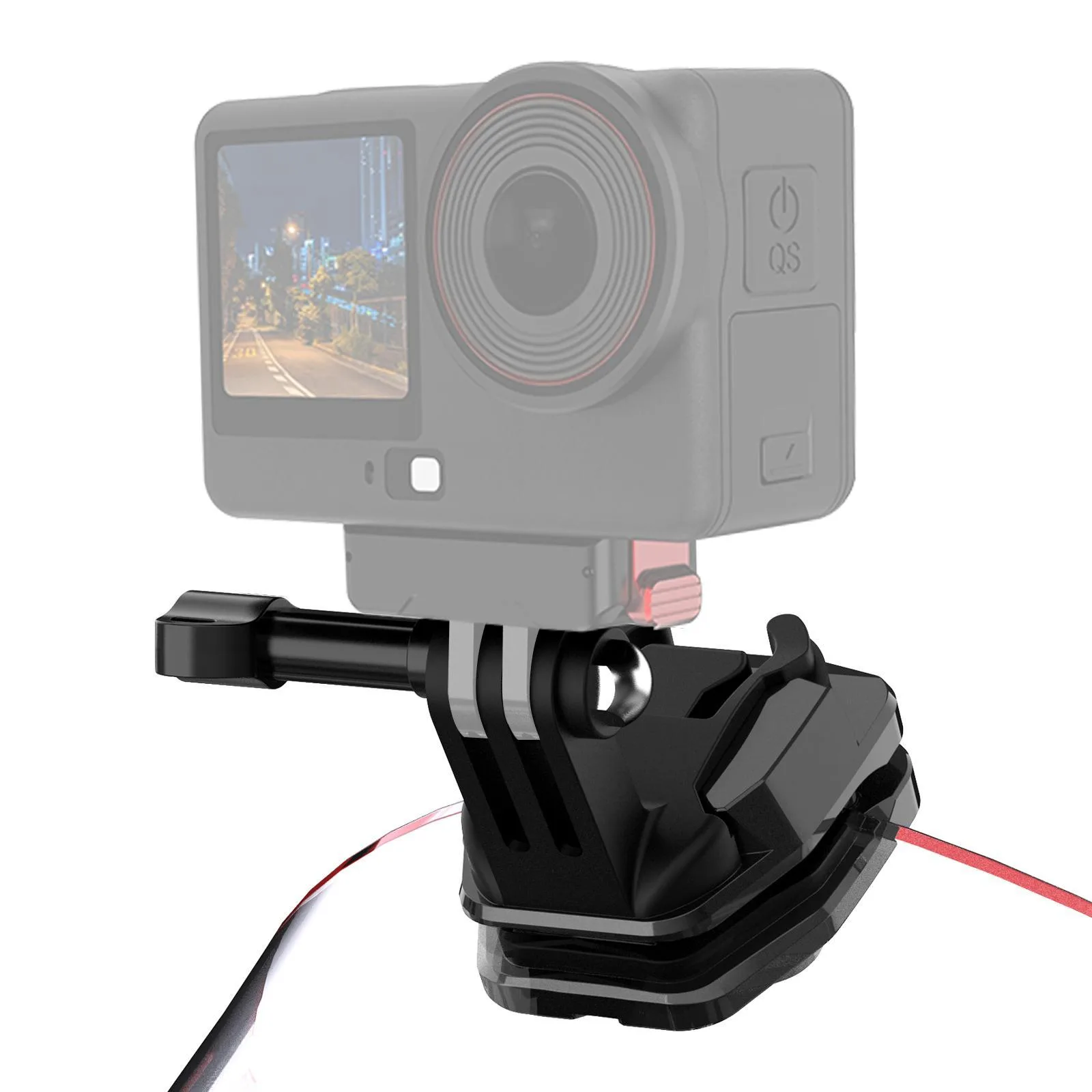 PULUZ Motorcycle Windshield Action Camera Mount Clip for GoPro Hero12 Black / DJI Osmo Action 4 / Insta360 X4 / Ace Pro and Other Action Cameras (Black)