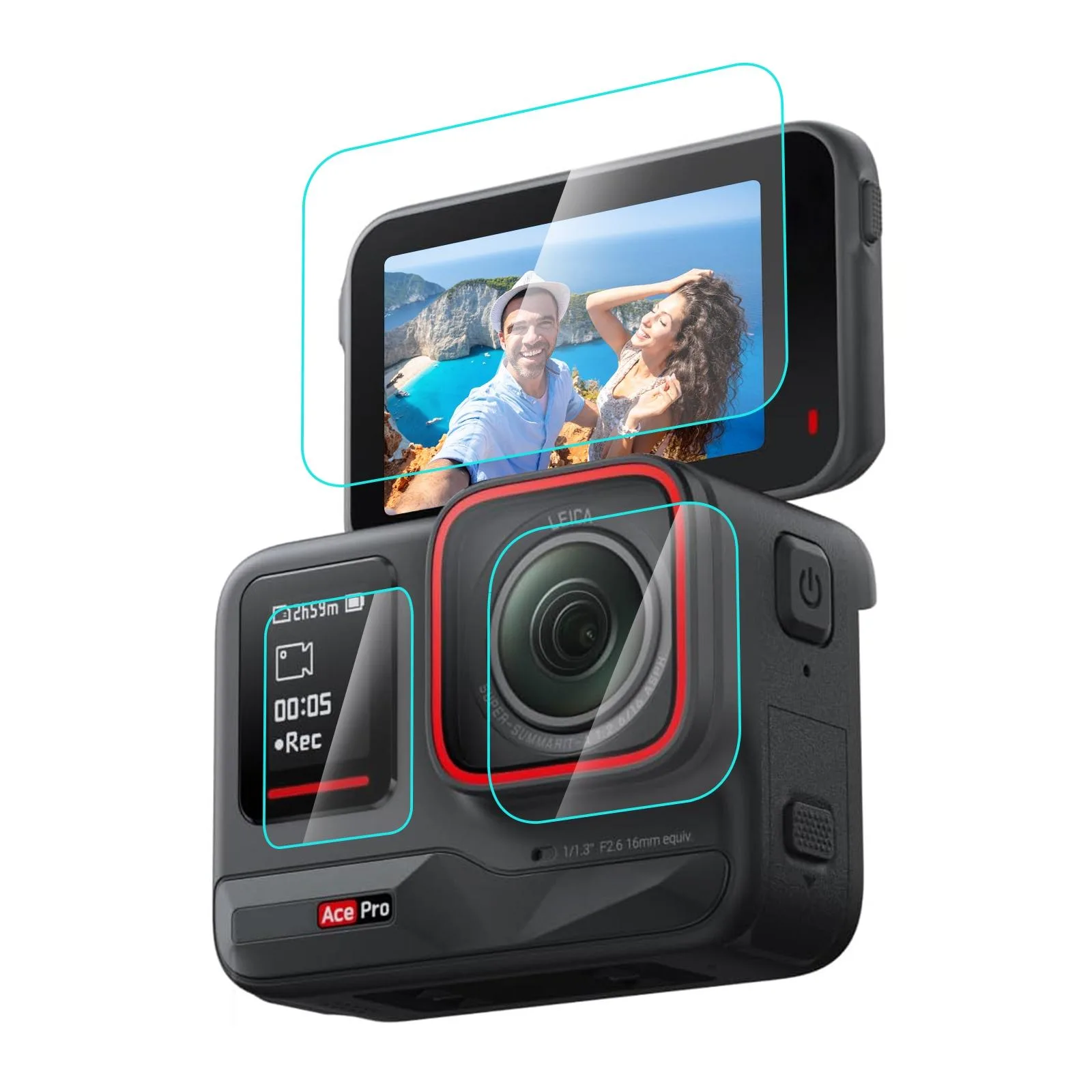 PULUZ 3 in 1 Rear & Front Screen + Lens Tempered Glass Film (Transparent)