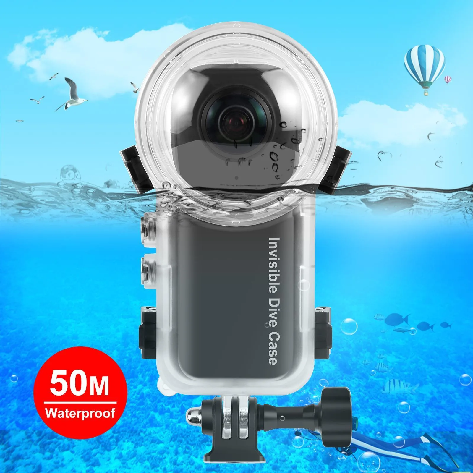 PULUZ 50m Waterproof Sealed Diving Case (Transparent)