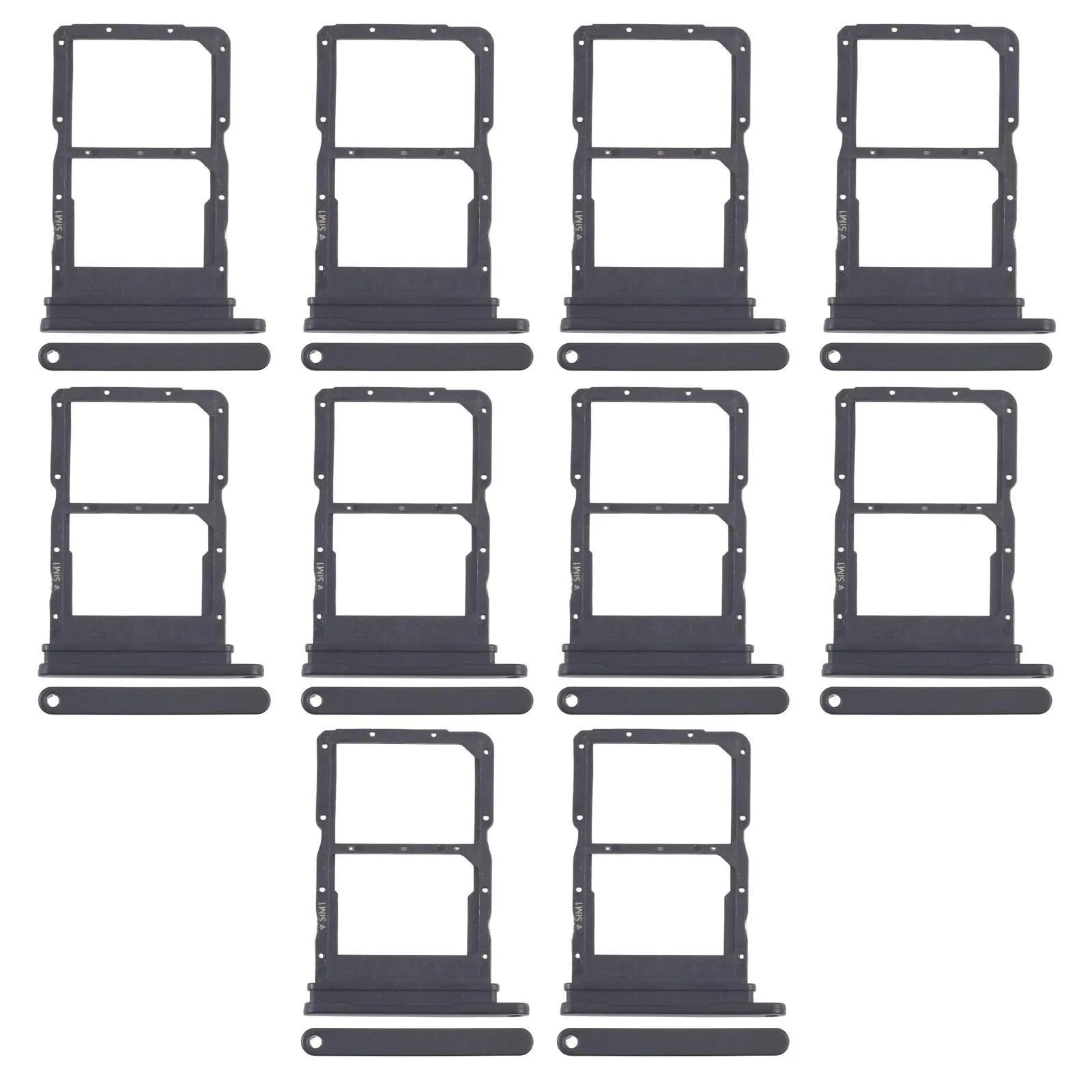 For Huawei nova 9 SE 10pcs Original SIM Card Tray + SIM Card Tray (Black)