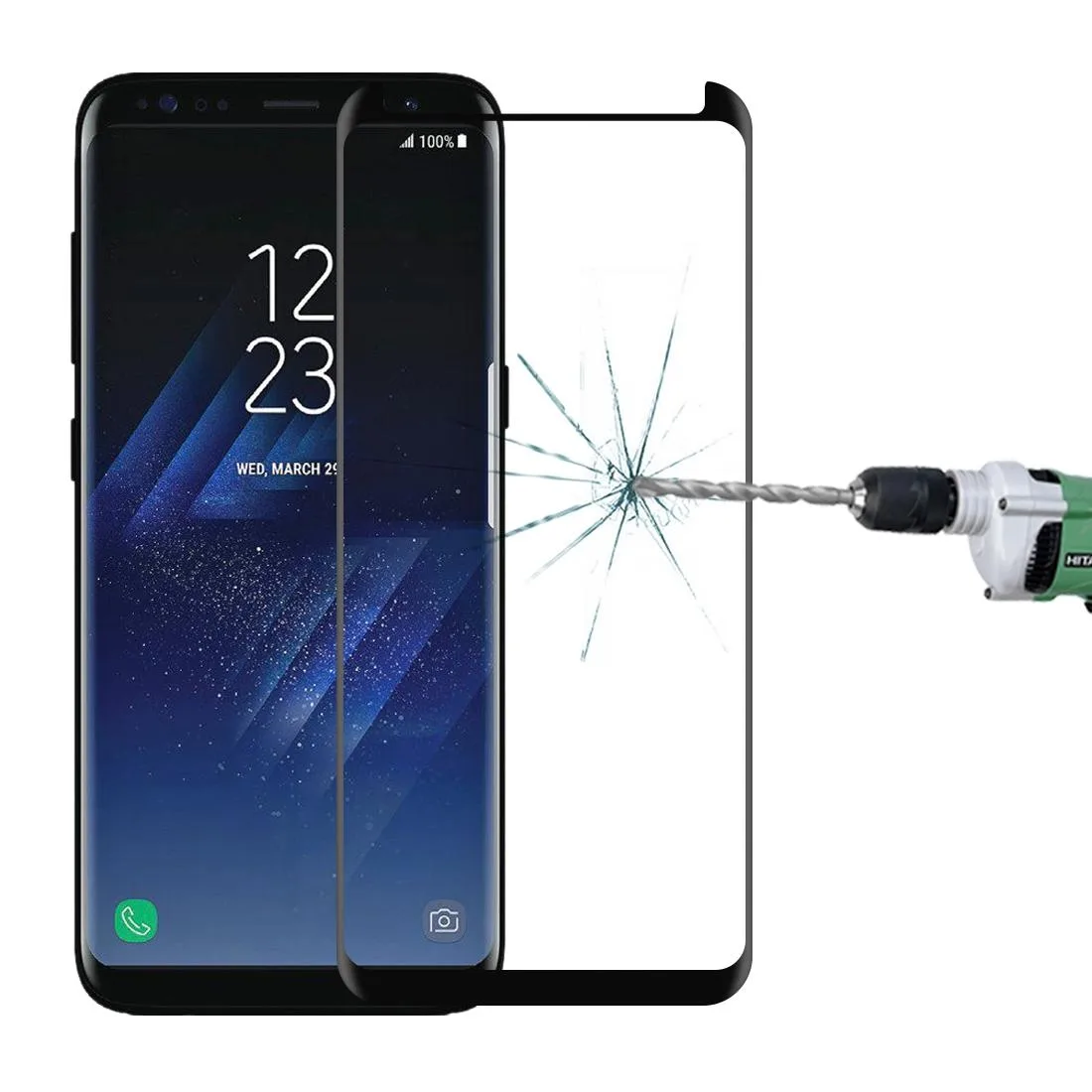 Full Glue Full Screen Curved Case Friendly Tempered Glass Film For Galaxy S8 / G950(Black)