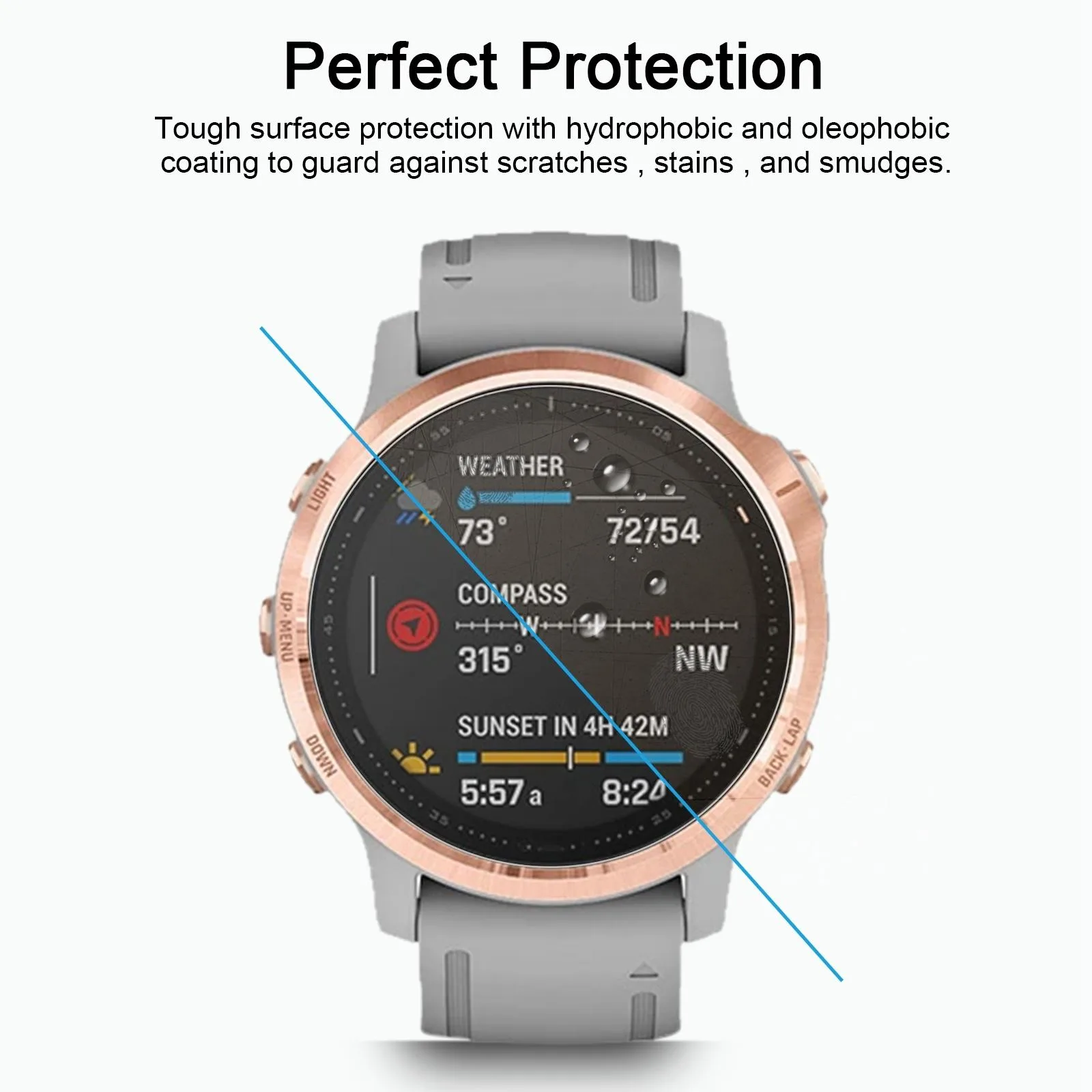 For Garmin Fenix 6S 0.26mm 2.5D 9H Tempered Glass Film Screen Protector