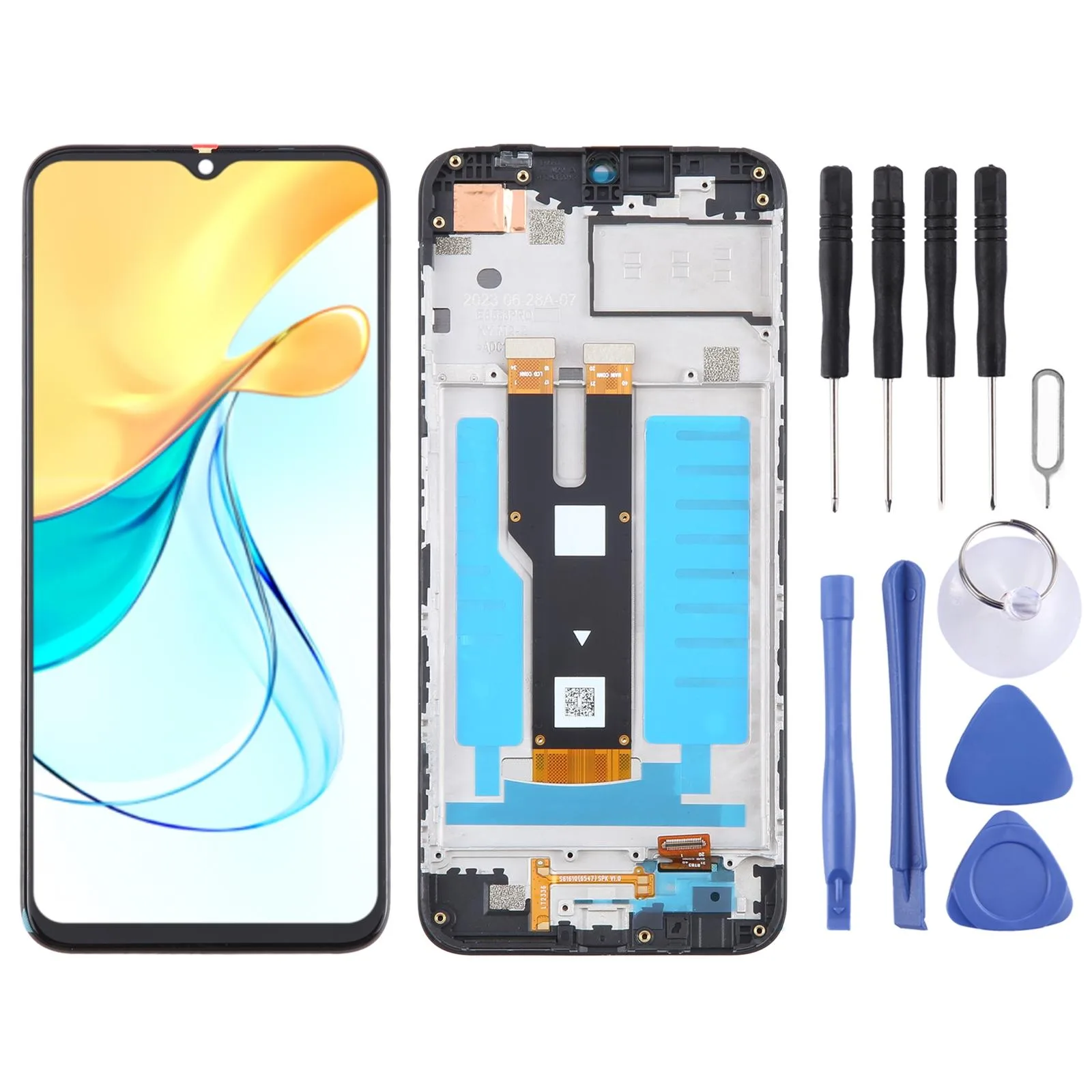 8050 LCD Screen Digitizer Full Assembly with Frame (Black)