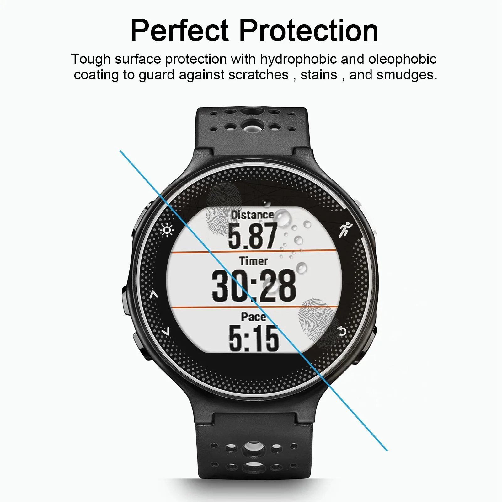 For Garmin Forerunner 235 0.26mm 2.5D 9H Tempered Glass Film Screen Protector