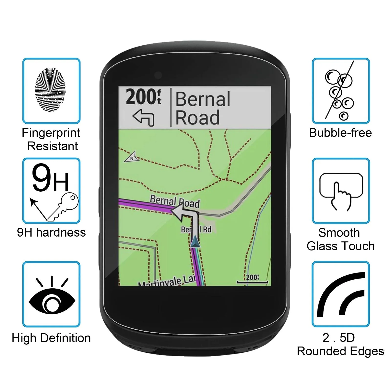 For Garmin Edge 530 0.26mm 2.5D 9H Tempered Glass Film Screen Protector