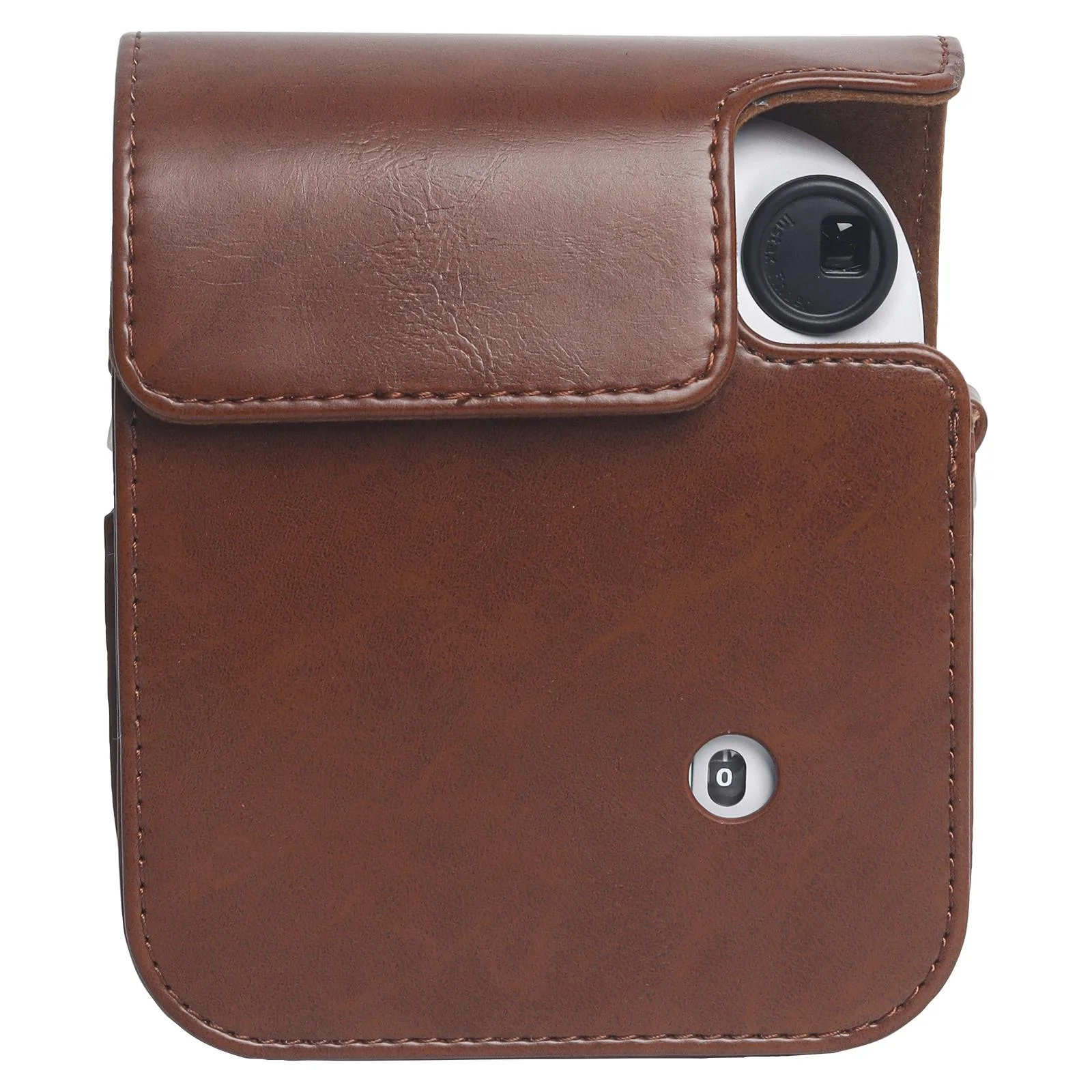 Leather Case Full Body Camera Bag with Shoulder Strap (Brown)