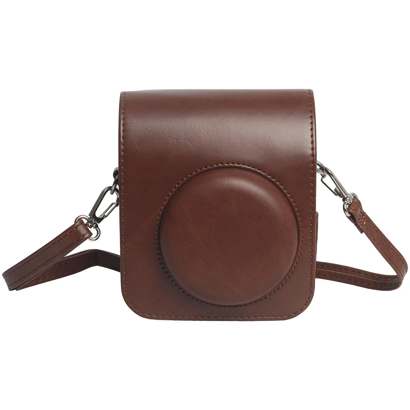 Leather Case Full Body Camera Bag with Shoulder Strap (Brown)