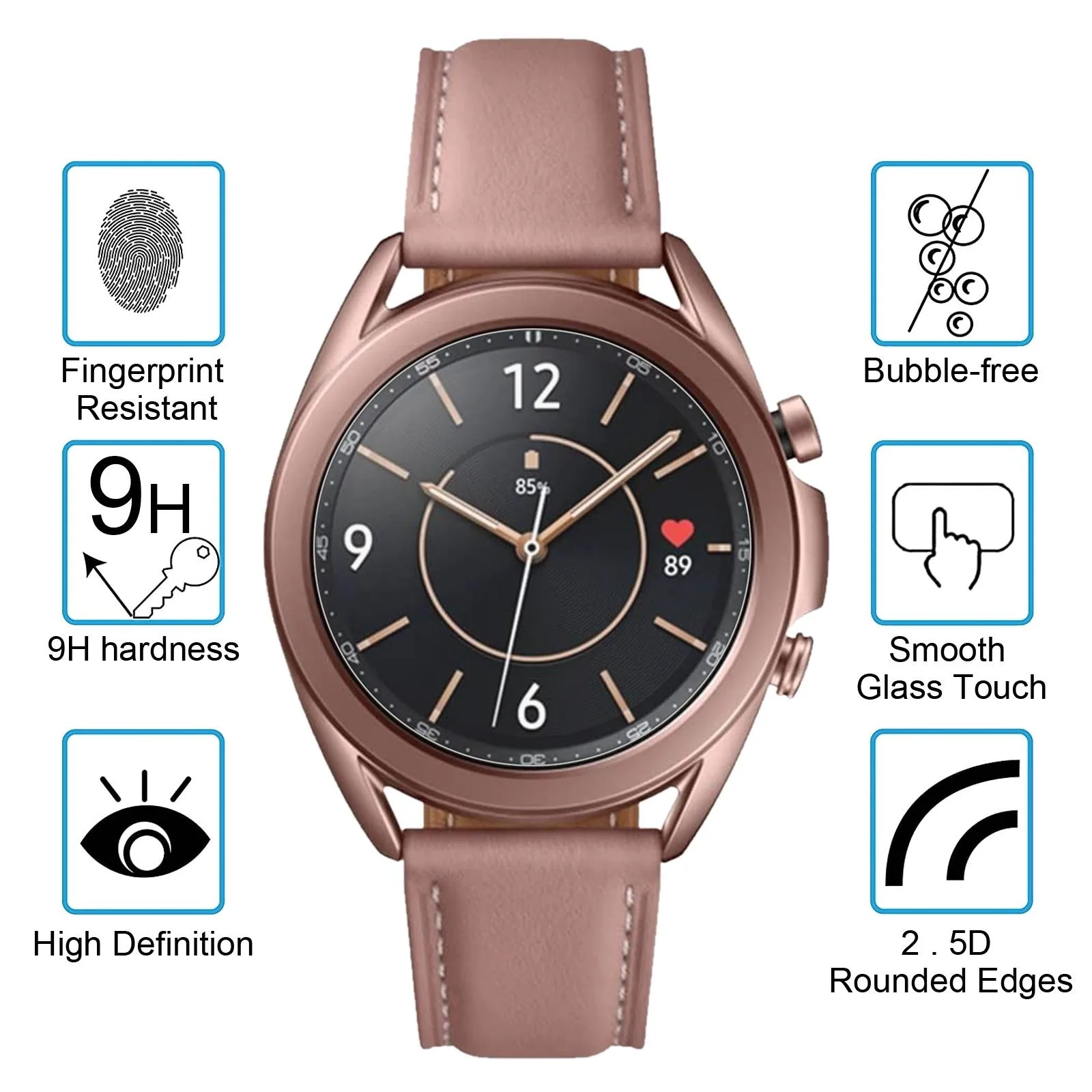 For Samsung Galaxy Watch3 45mm 0.26mm 2.5D 9H Tempered Glass Film Screen Protector
