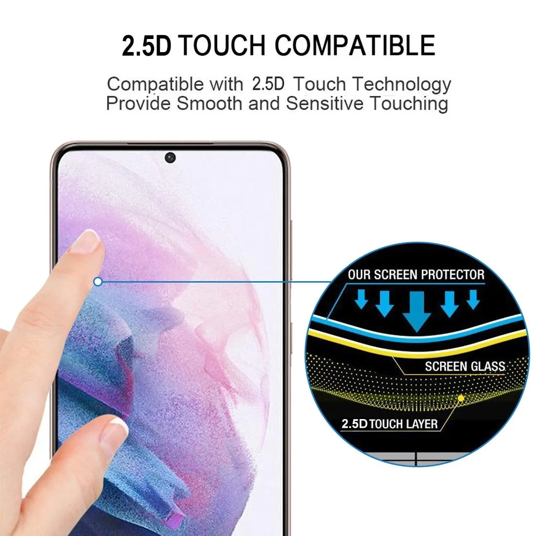 5G 3D Curved Edge Full Screen Tempered Glass Film(Black)