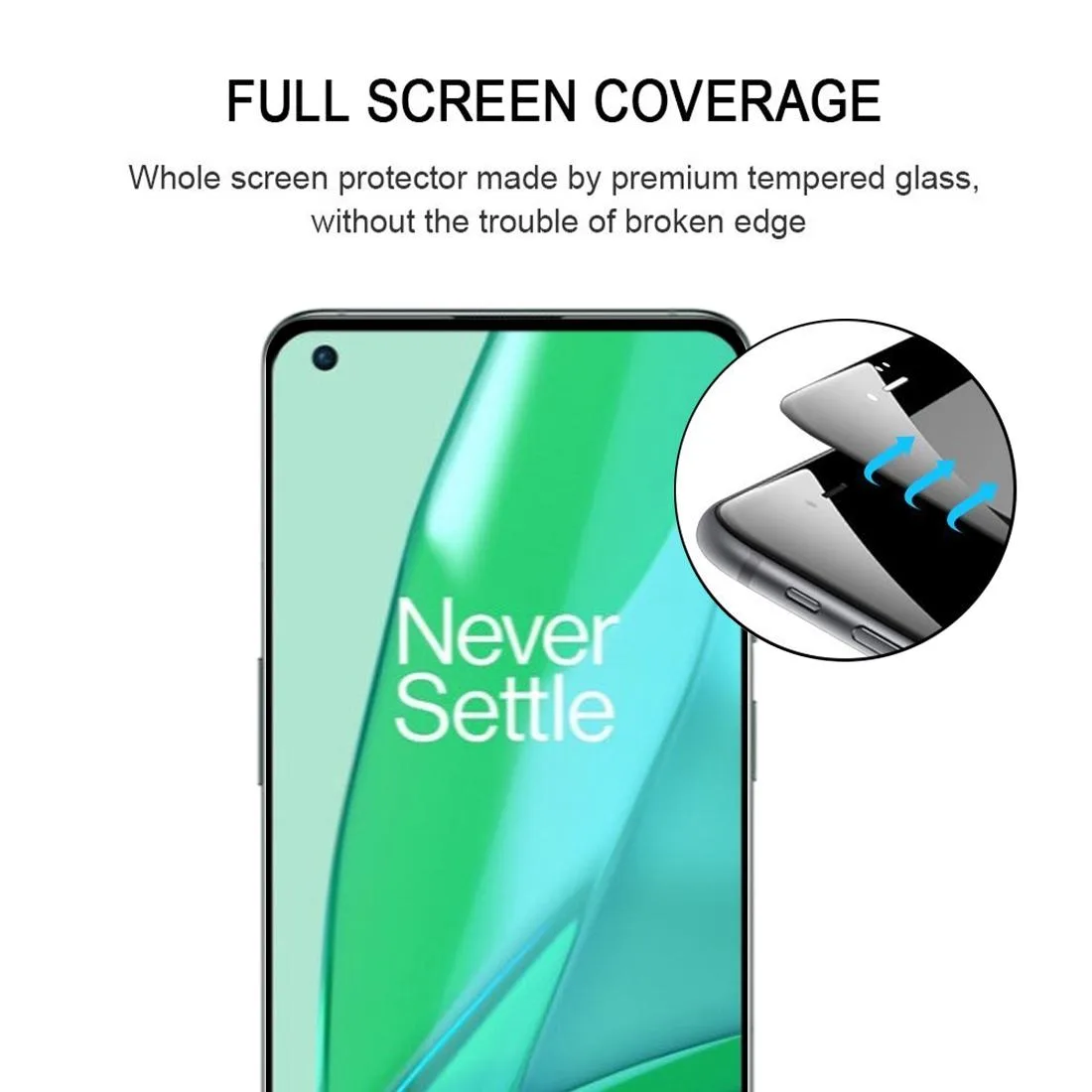 For OnePlus 9 Pro Full Glue 9H HD 3D Curved Edge Tempered Glass Film(Black)