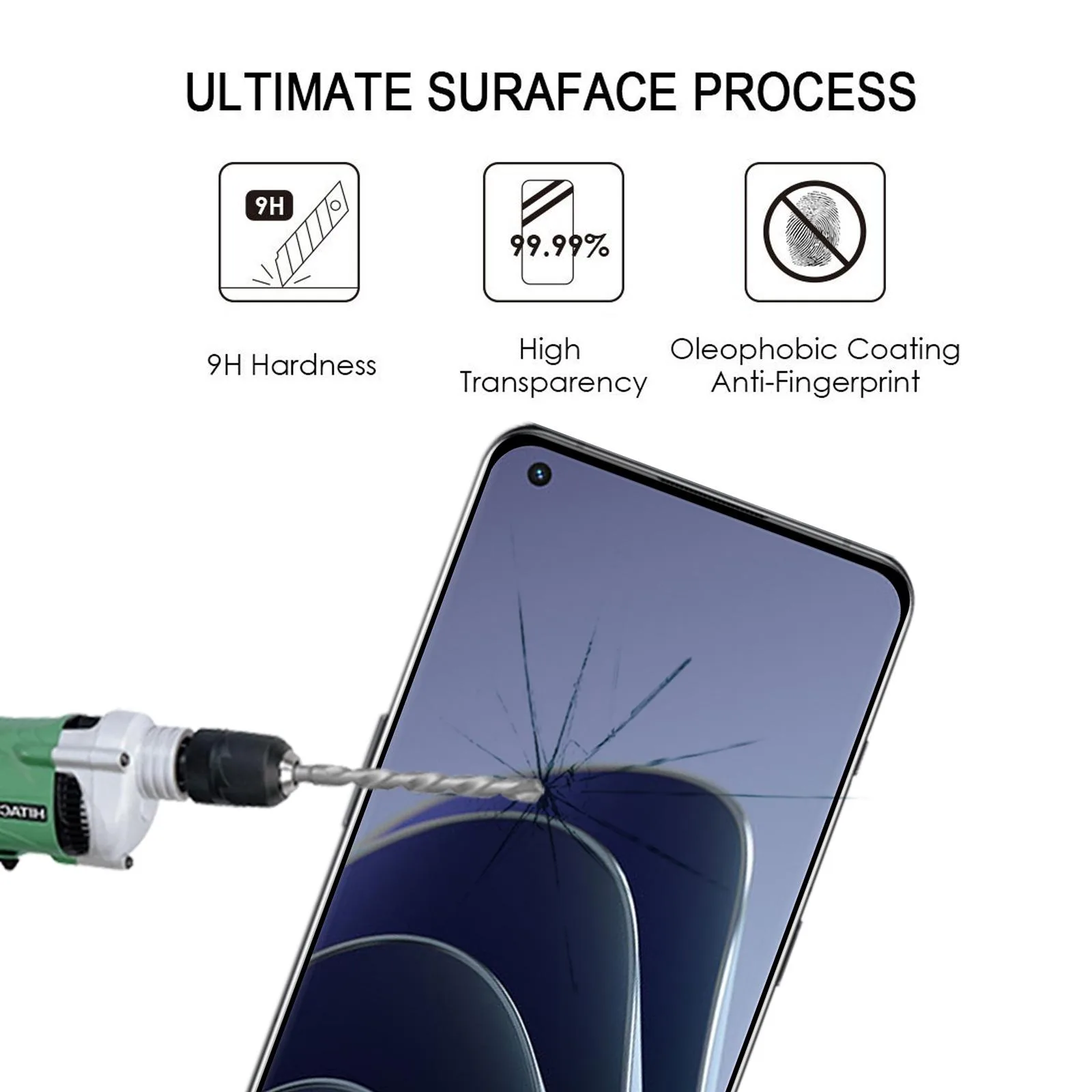 3D Curved Edge Full Screen Tempered Glass Film For OnePlus 10 Pro(Black)