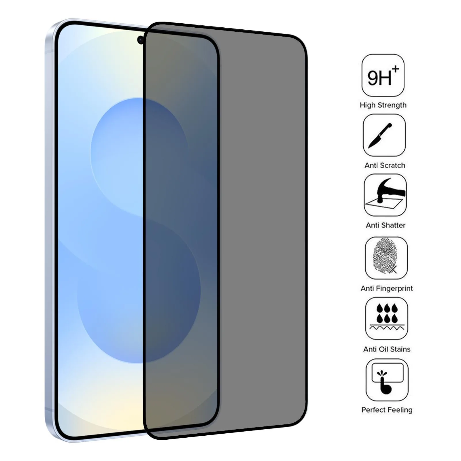 Full Cover Anti-peeping Tempered Glass Film, Support Fingerprint Unlocking