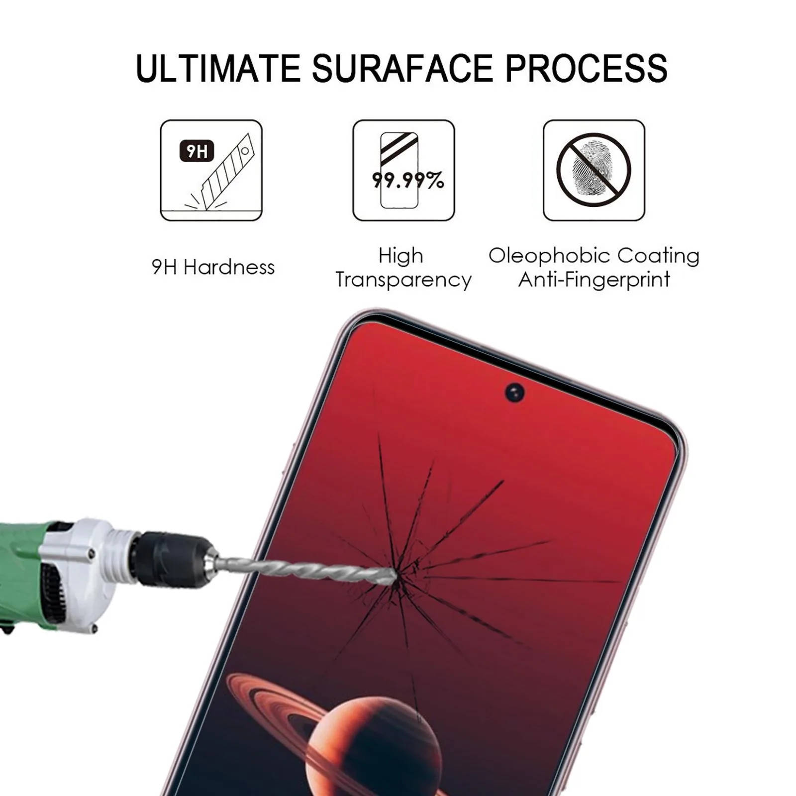 9H HD 3D Curved Edge Tempered Glass Film(Black)