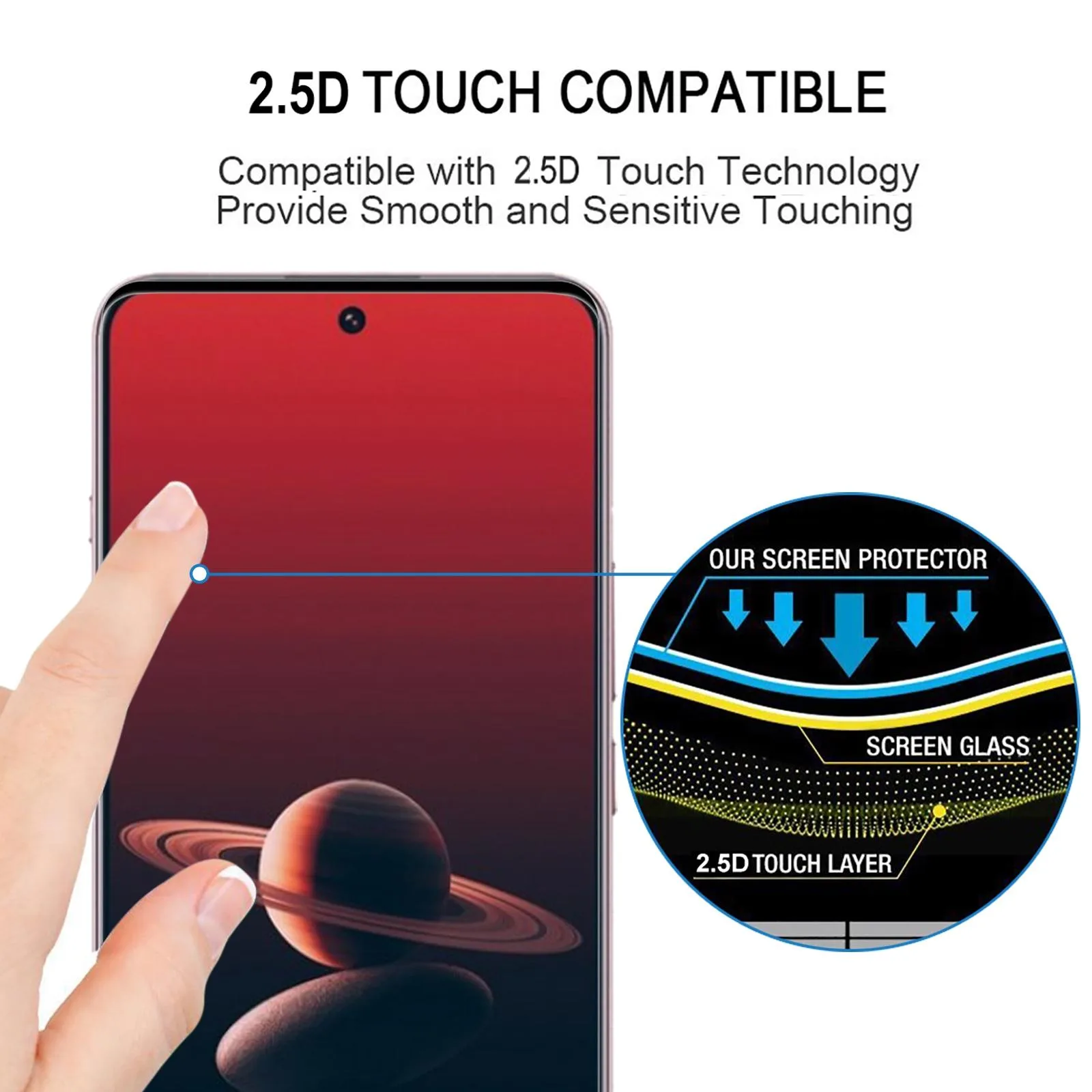 9H HD 3D Curved Edge Tempered Glass Film(Black)