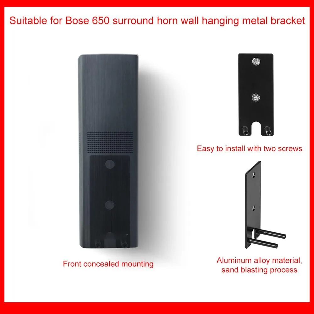 Rear Surround Speaker Metal Wall-mounted Bracket(Black)