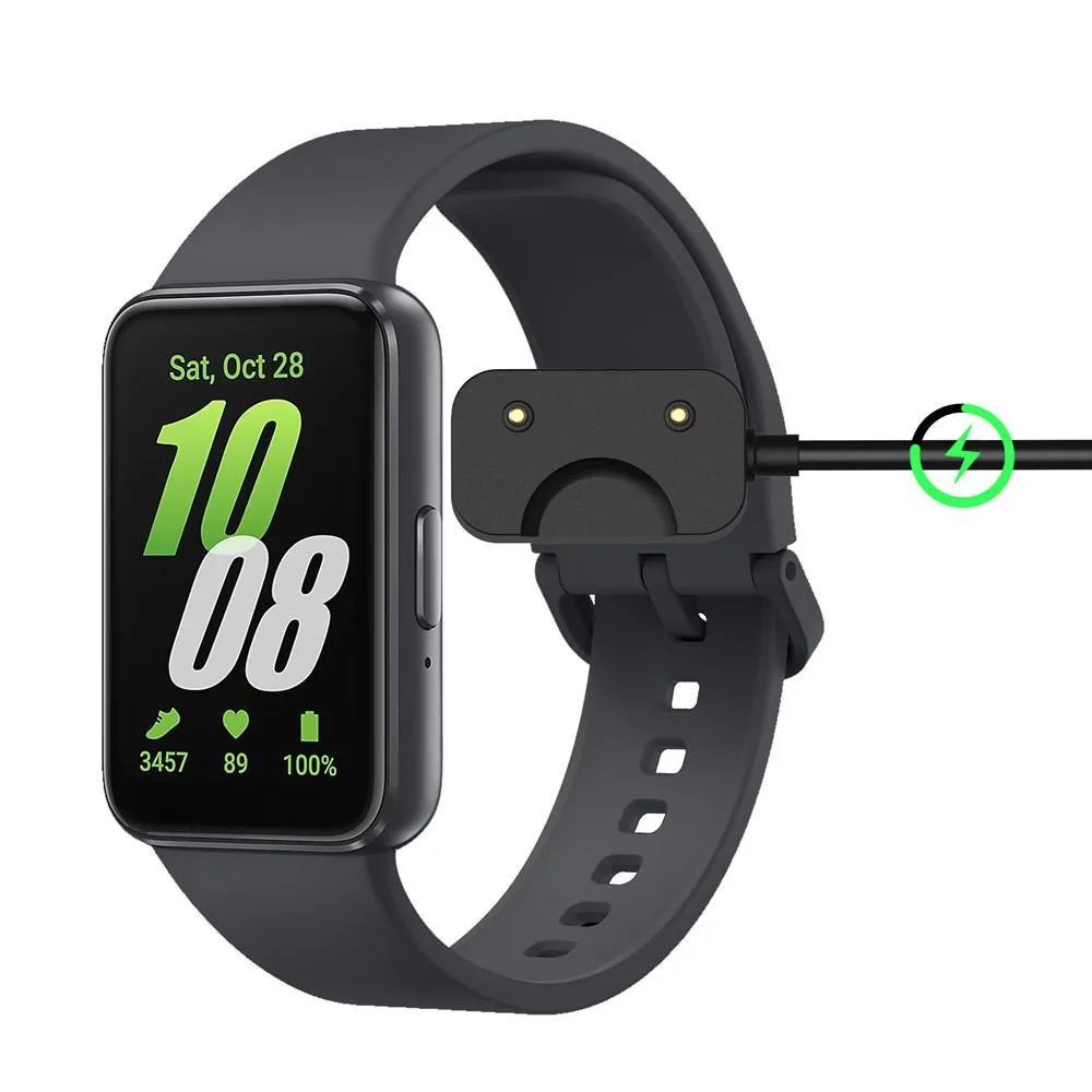 For Samsung Galaxy Fit3 SM-R390 xDfind USB-A Interface Smart Watch Charging Cable With Chip Protection, Length:1m(Black)
