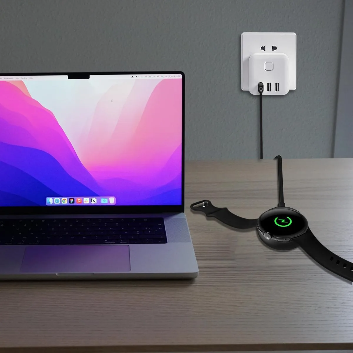 For Google Pixel Watch xDfind Smart Watch Magnetic Charging Cable, Length: 1m, Port:USB Port(Black)