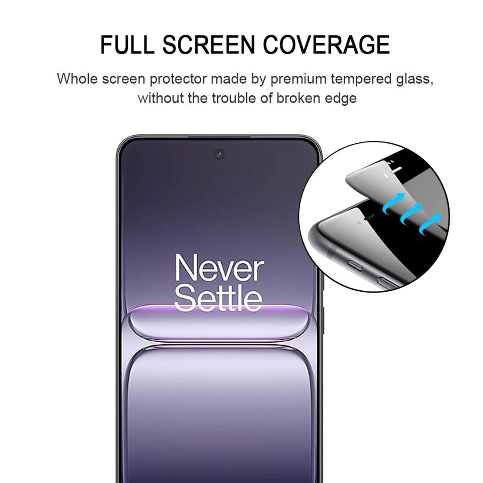 High Aluminum Full Screen Silk Printing Tempered Glass Film