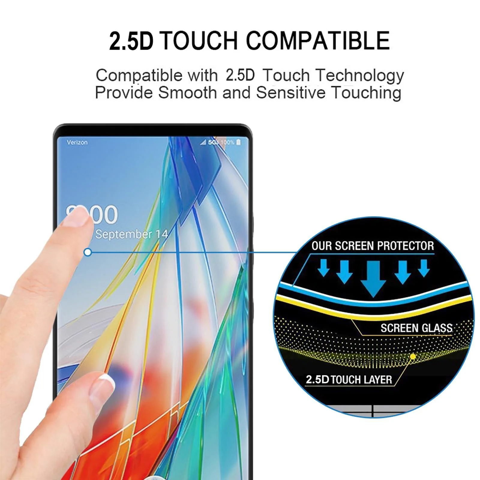 Full Glue 9H HD 3D Curved Edge Tempered Glass Film(Black)