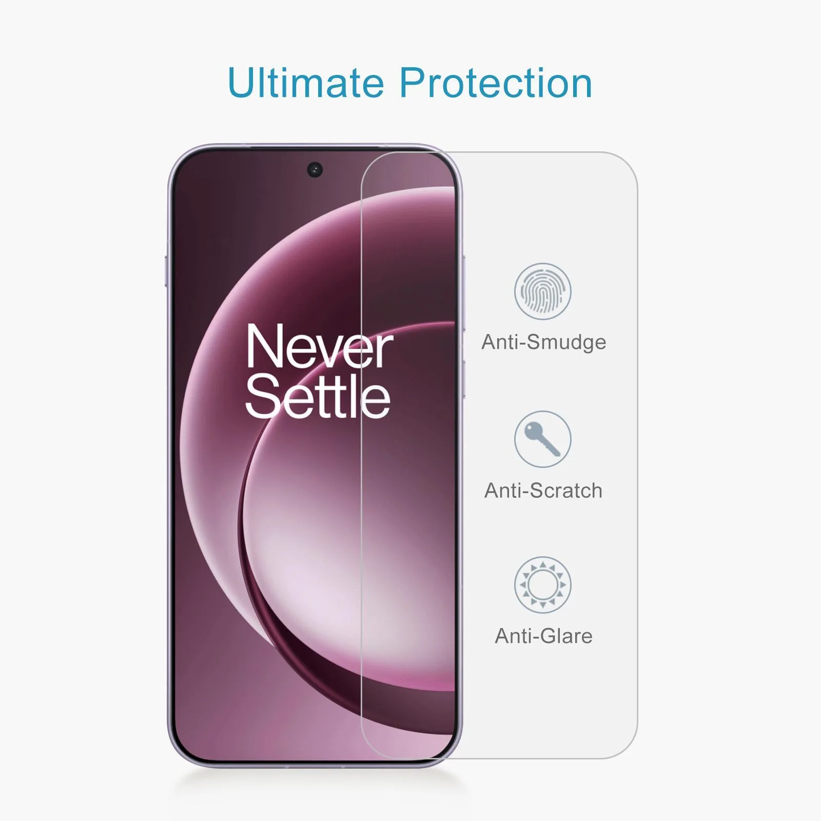 10pcs 0.18mm High Aluminum Tempered Glass Film, Support Fingerprint Unlocking