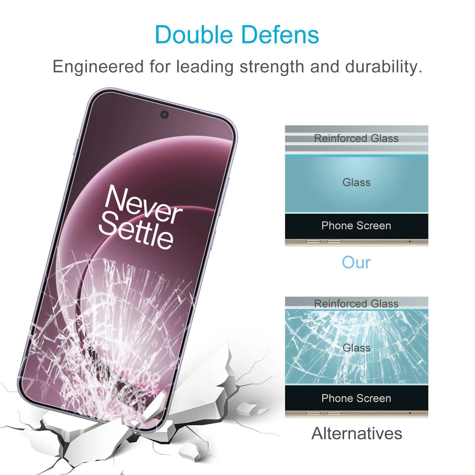 10pcs 0.18mm High Aluminum Tempered Glass Film, Support Fingerprint Unlocking