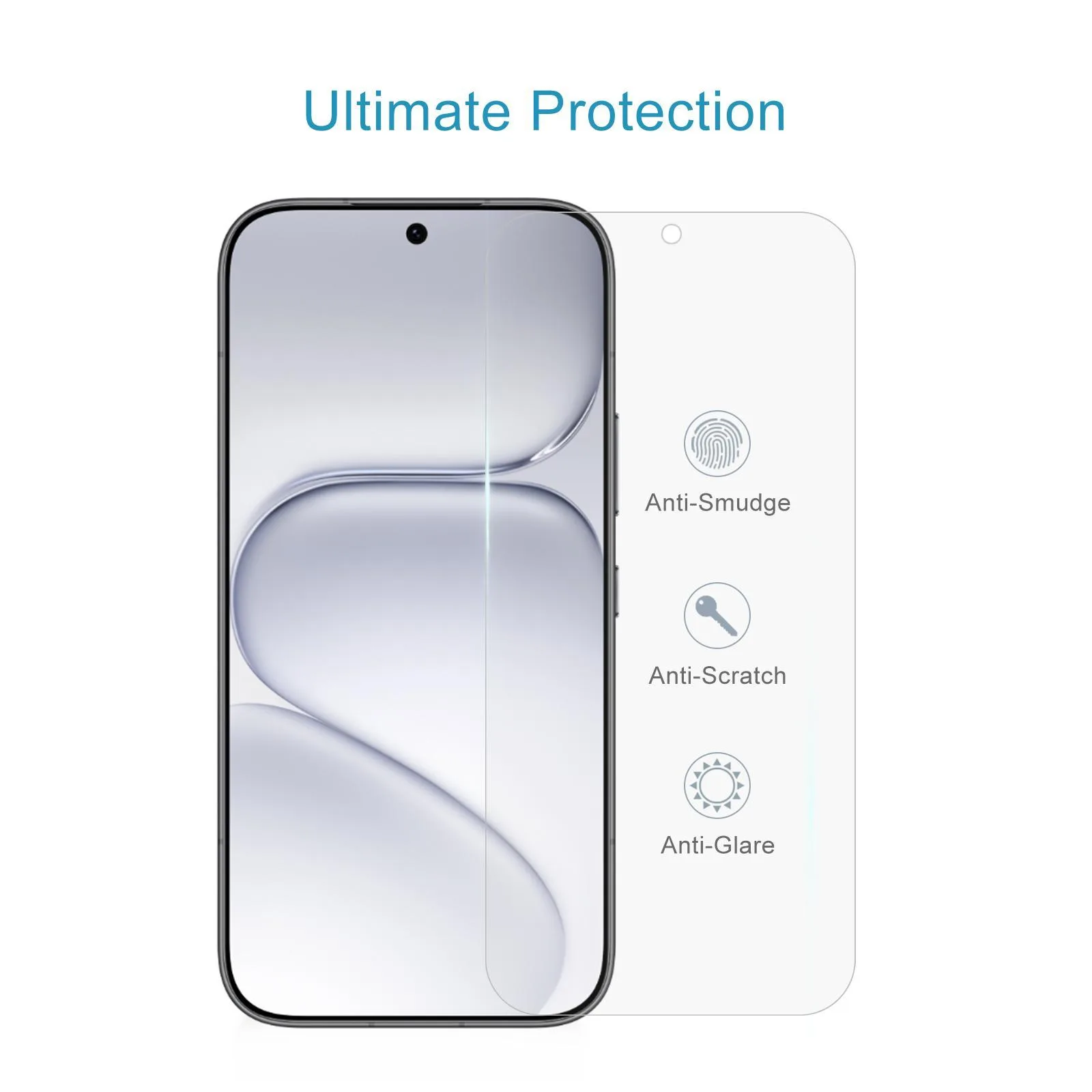 10pcs 0.18mm High Aluminum Tempered Glass Film, Support Fingerprint Unlocking