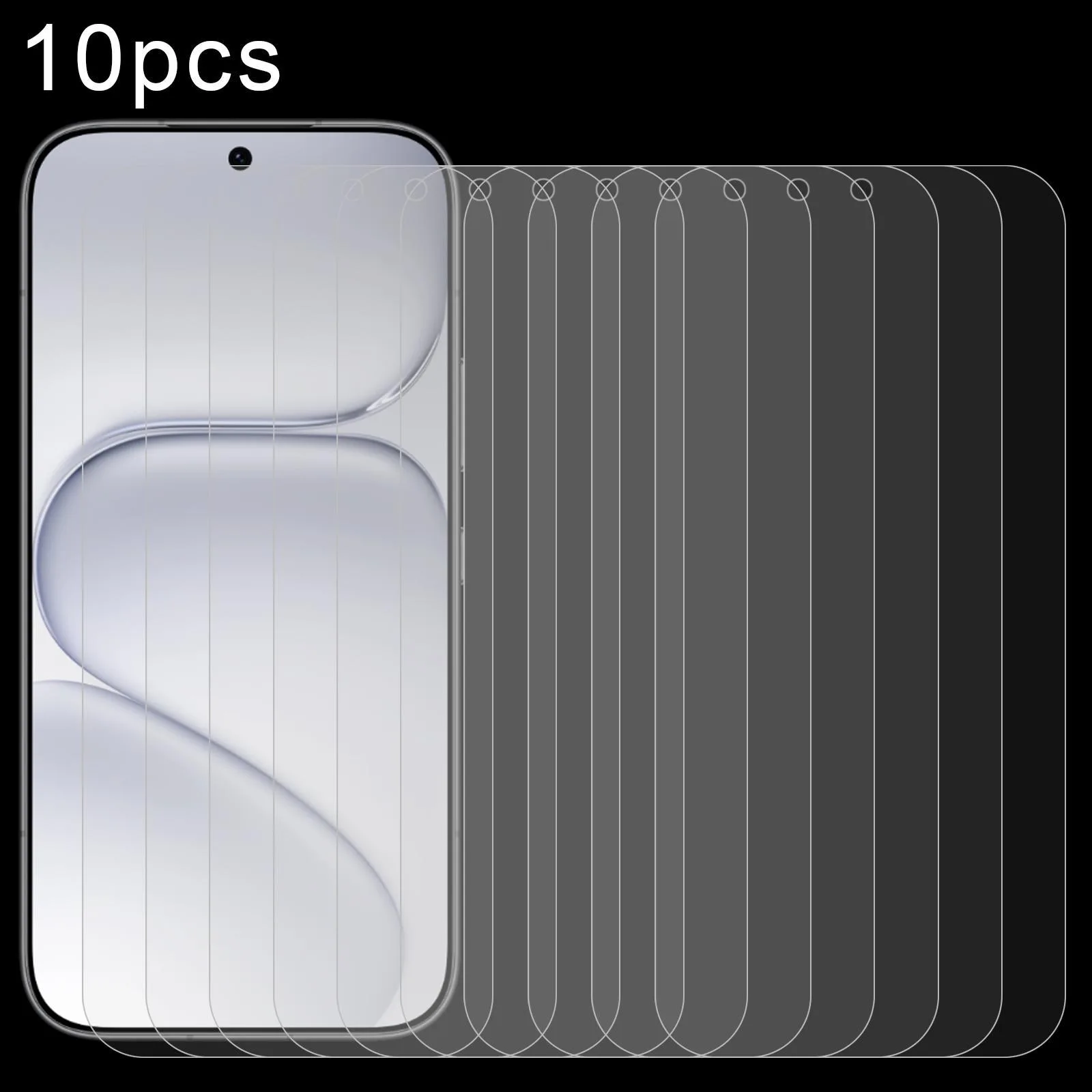 10pcs 0.18mm High Aluminum Tempered Glass Film, Support Fingerprint Unlocking