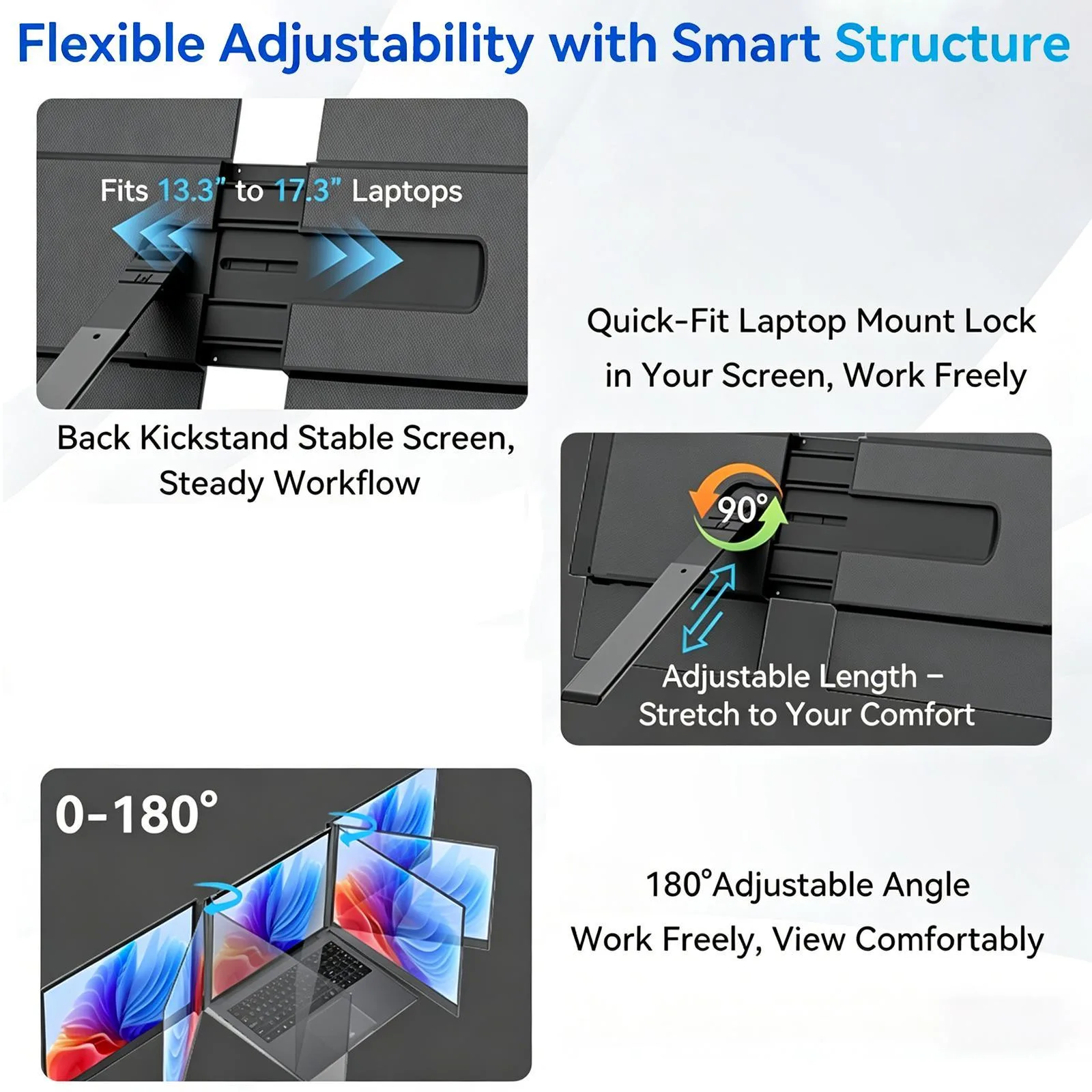 [HK Warehouse] Blackview DCM6 Pro 14 inch Dual Screen Portable Laptop Extension Monitor with Stand(Grey)
