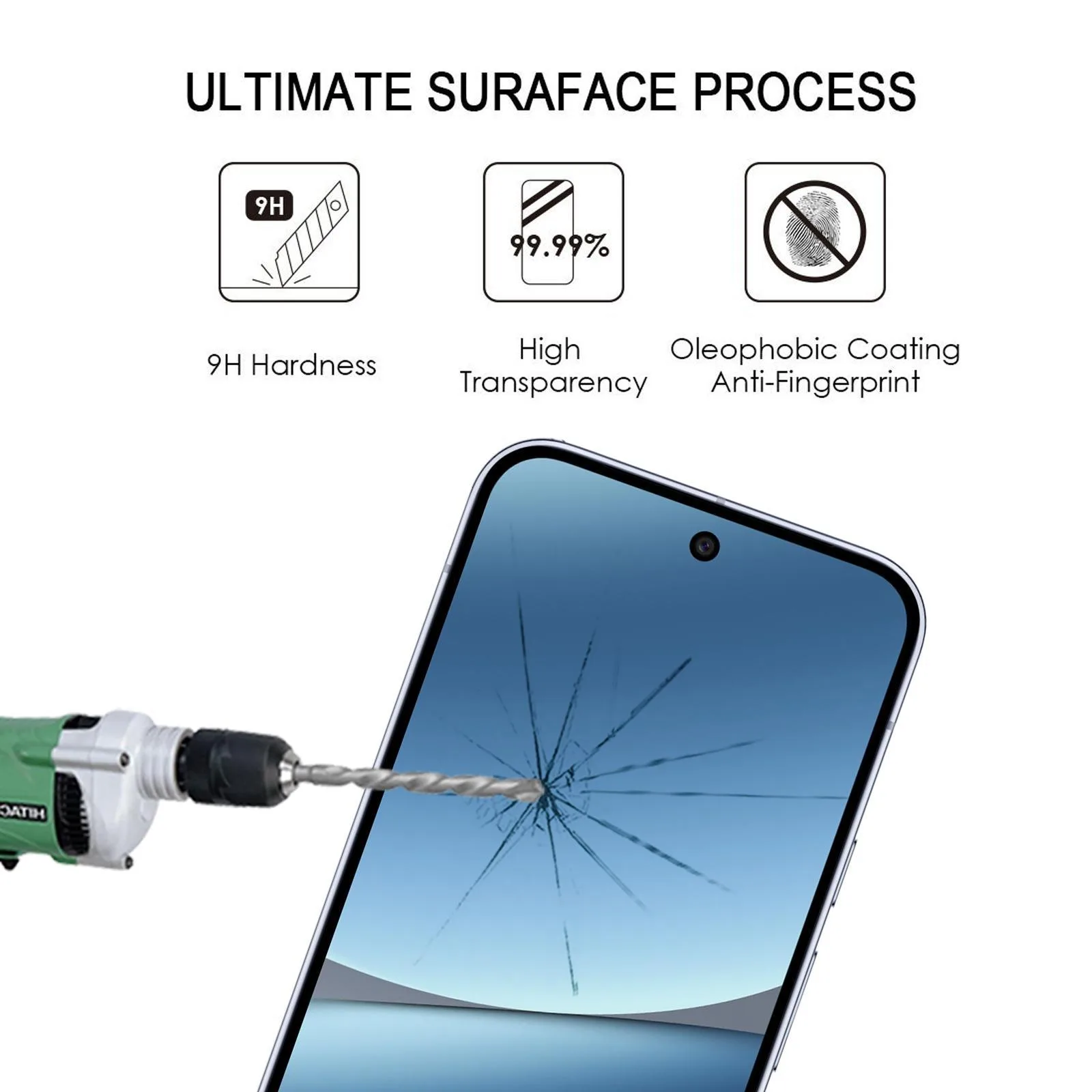 Full Glue Screen Tempered Glass Film, Support Fingerprint Unlocking