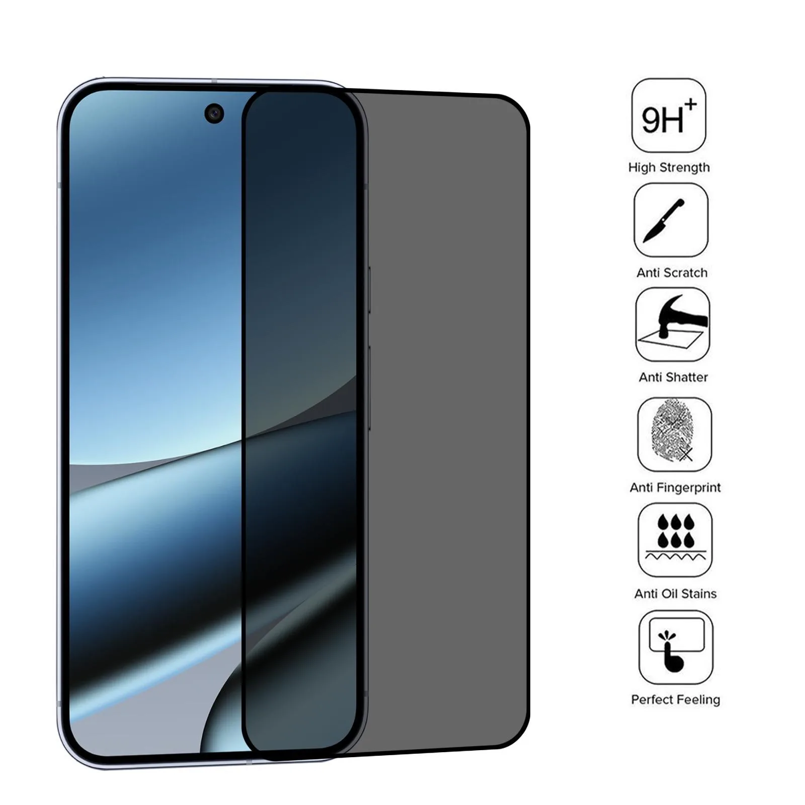 Full Cover Anti-peeping Tempered Glass Film, Support Fingerprint Unlocking