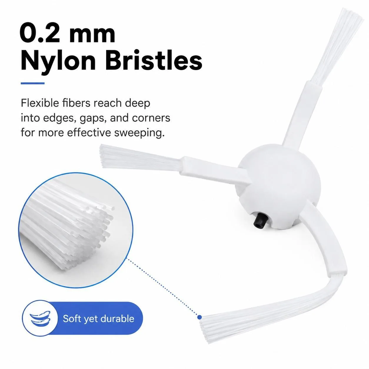 Replacement Accessories for Xiaomi Mijia Robot Vacuum Mop 2C / 1C / 1T, Specification:Dual Side Brush