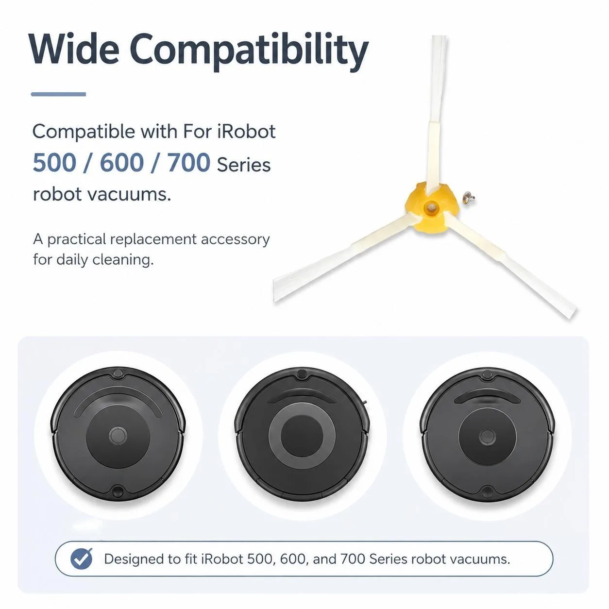 For iRobot 7 Series / 6 Series / 5 Series Robot Vacuum Cleaner Replacement Parts, Triangle Side Brush