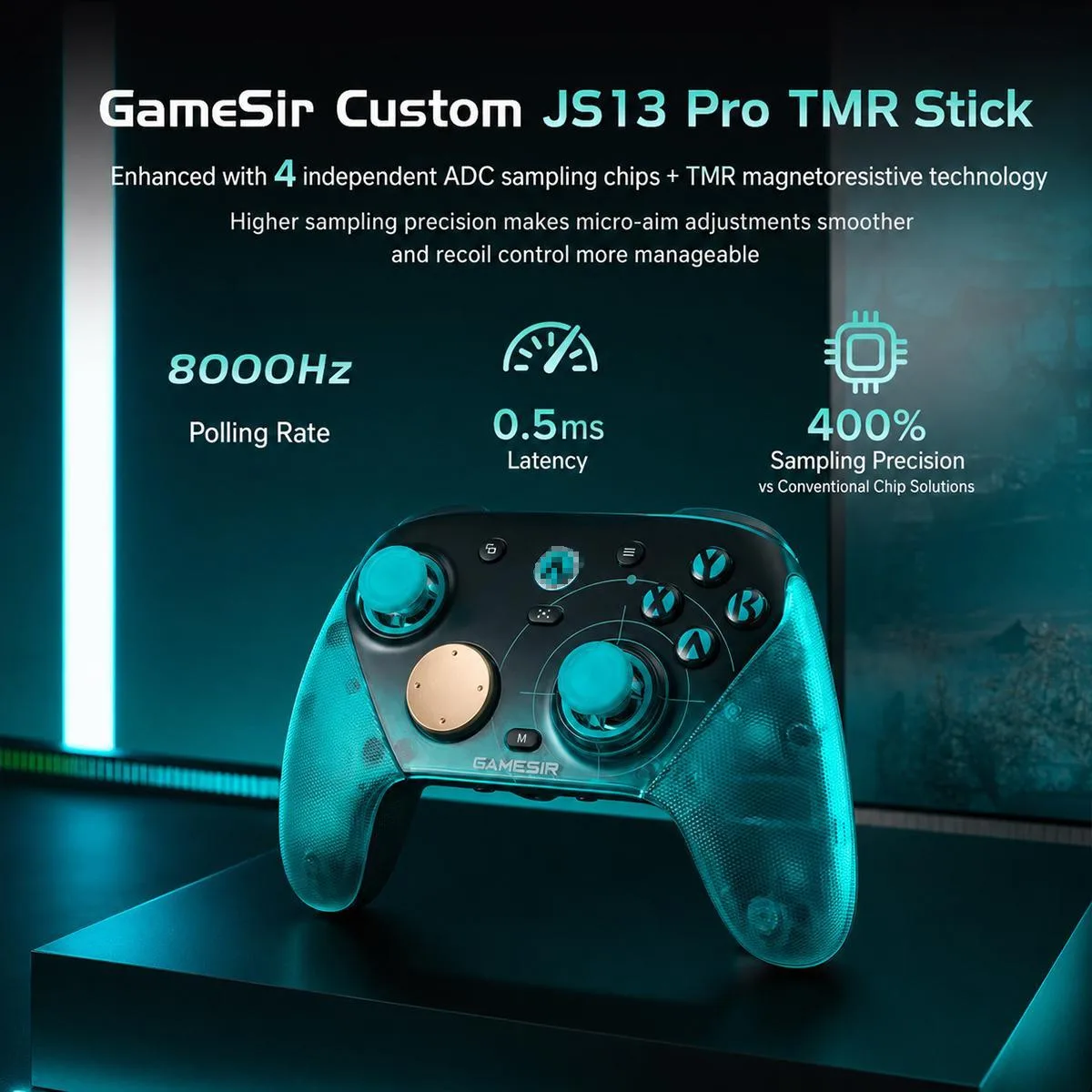 GameSir G7 Pro 8K Aimlabs Edition Tri-Mode Wireless Game Controller(Gradient Blue)