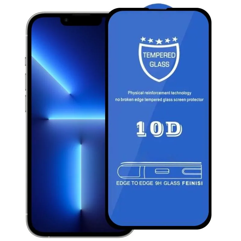 For iPhone 17e / 16e / 13 / 13 Pro 9H 10D Full Screen Tempered Glass Screen Protector(Black)