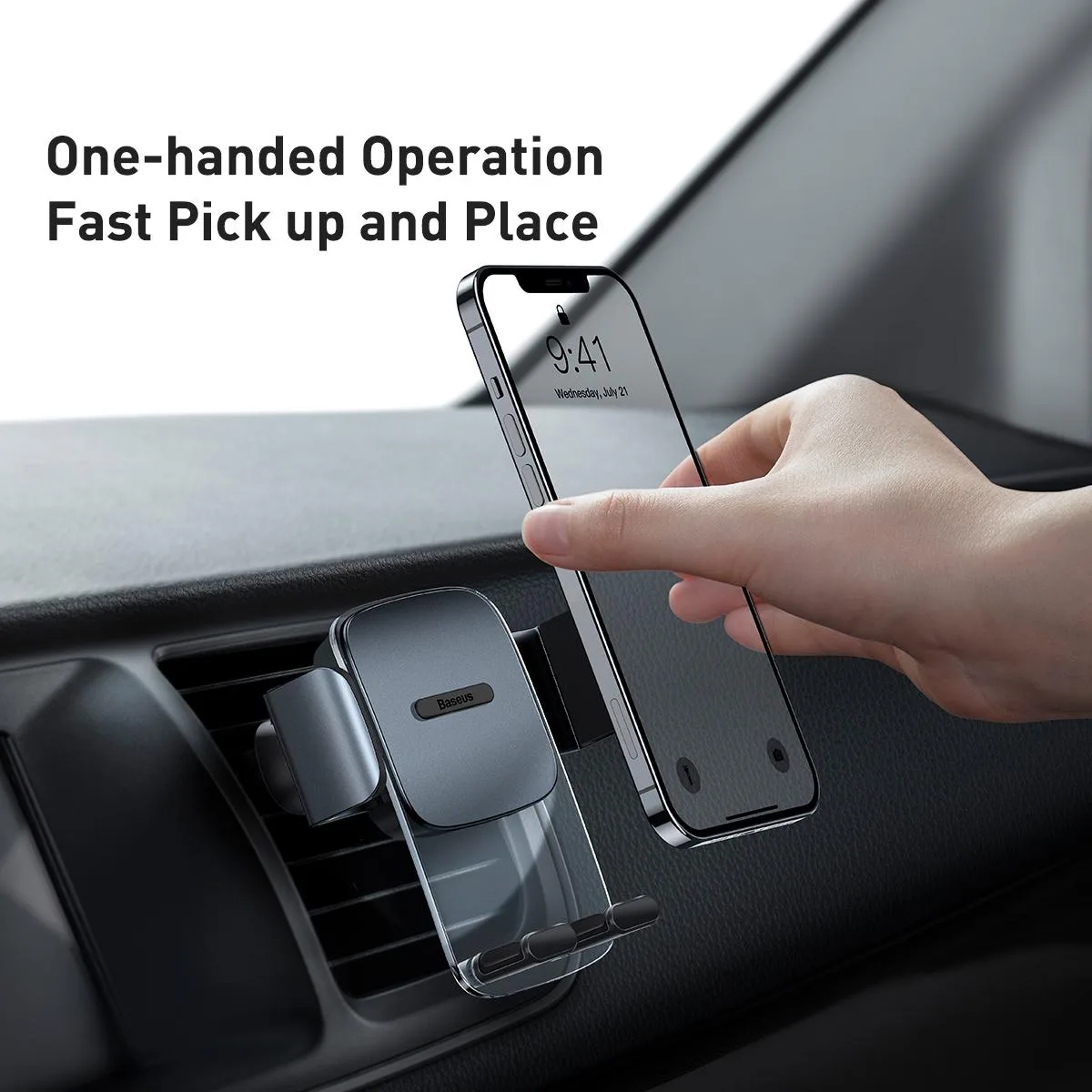 Baseus SUYK000101 Easy to Control Clamping Car Phone Holder Outlet Version