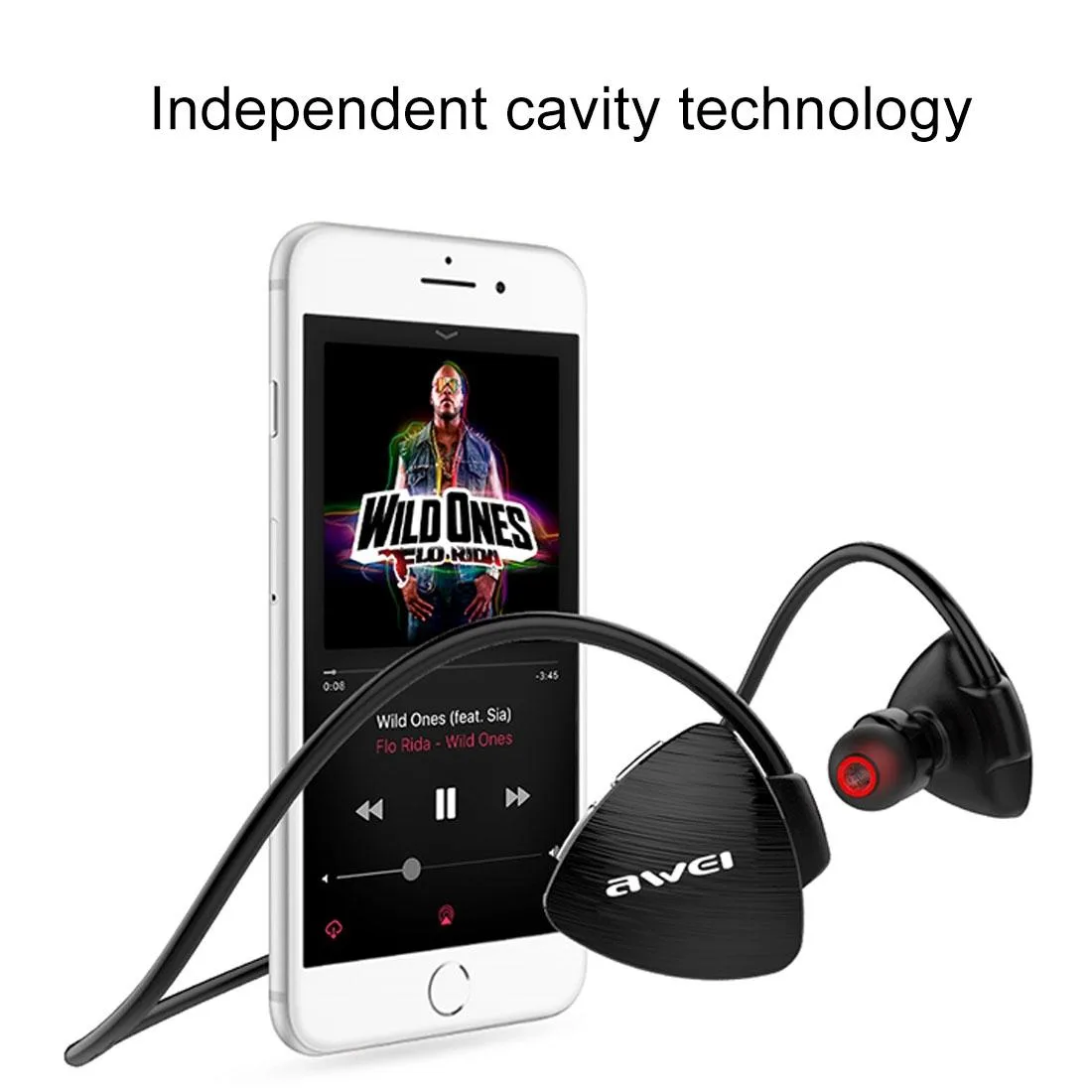 Outdoor Sports IPX4 Waterproof Anti-sweat Fashion After Hanging Design Stereo Bluetooth Earphone(Black)
