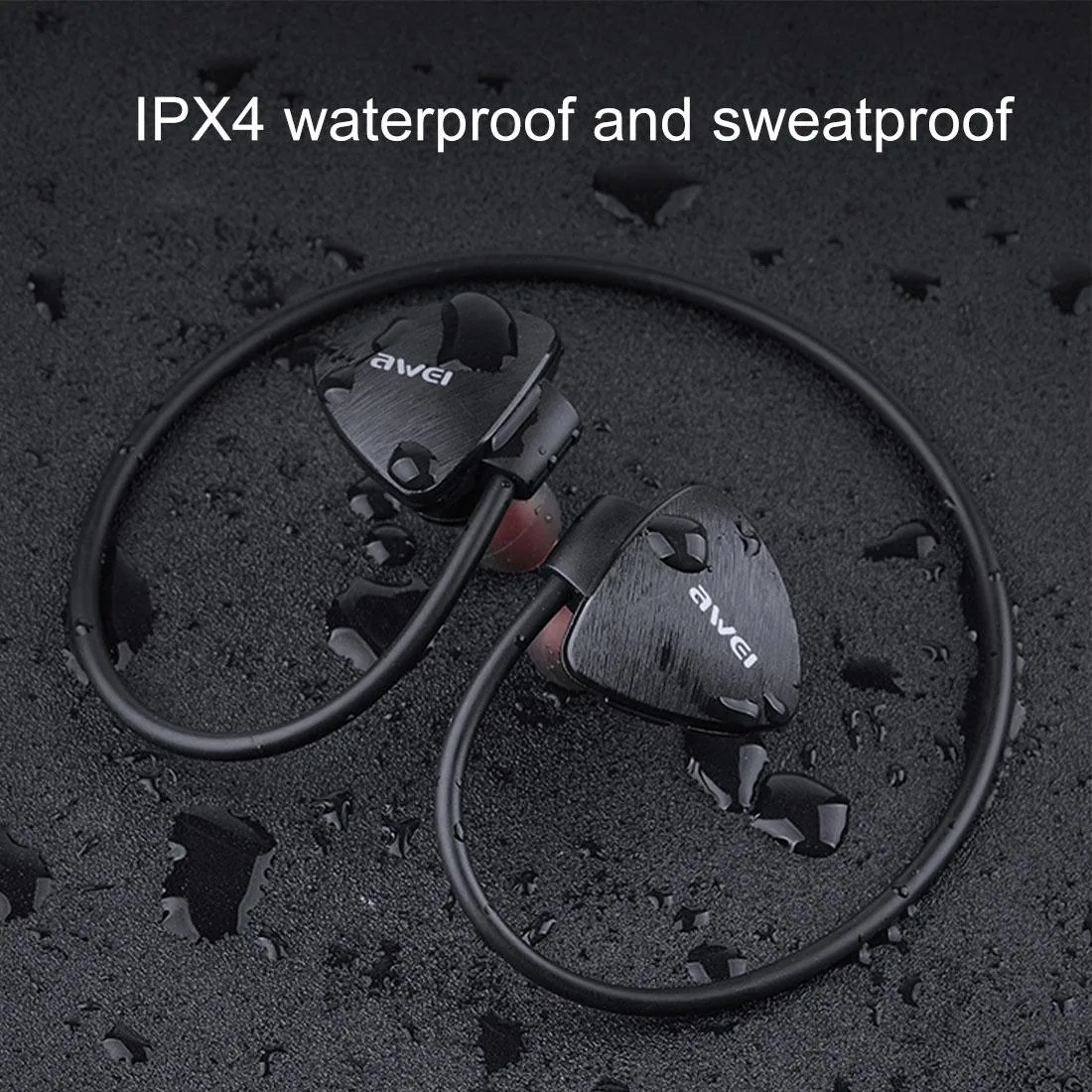Outdoor Sports IPX4 Waterproof Anti-sweat Fashion After Hanging Design Stereo Bluetooth Earphone(Black)