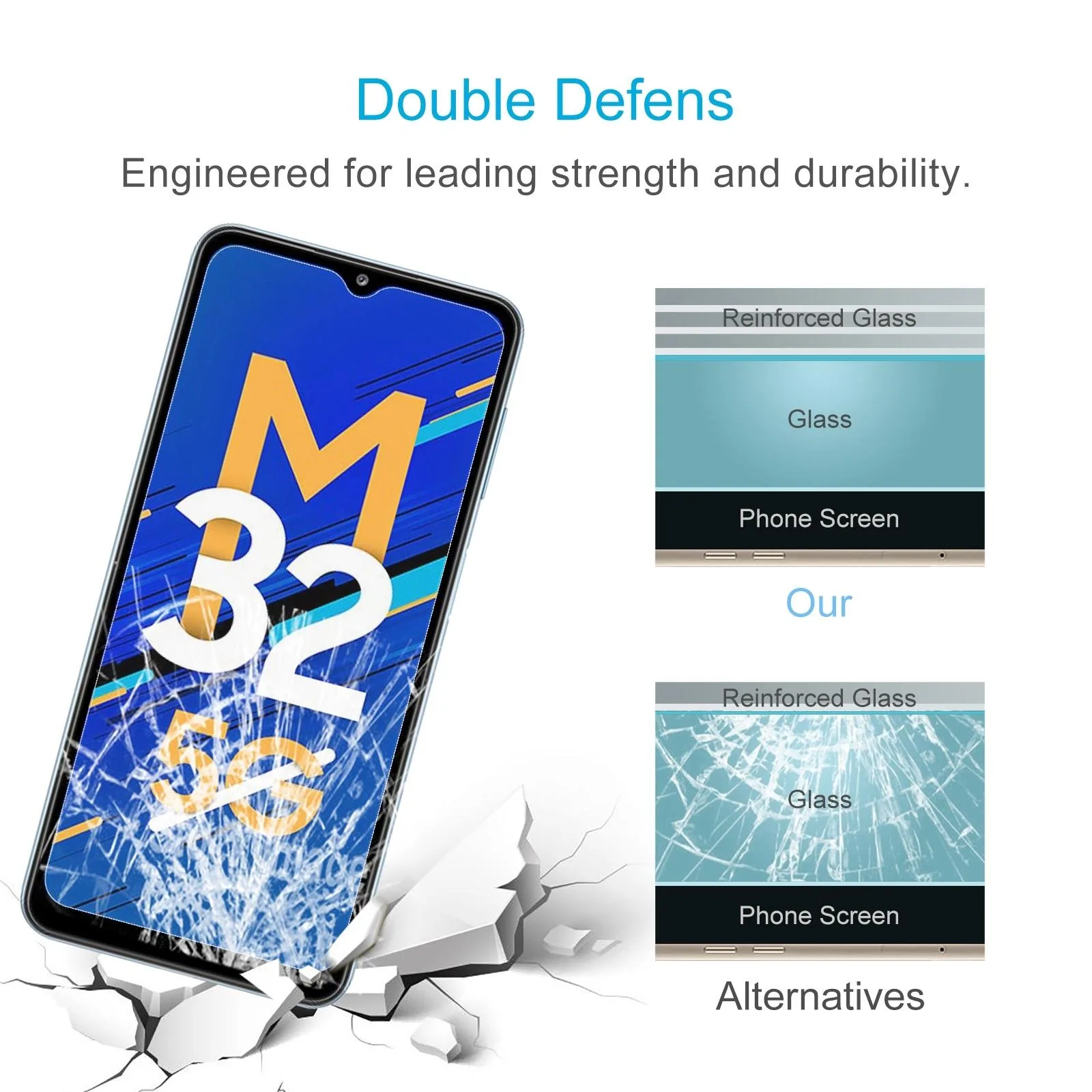 For Samsung Galaxy M32 5G 0.26mm 9H 2.5D Tempered Glass Film
