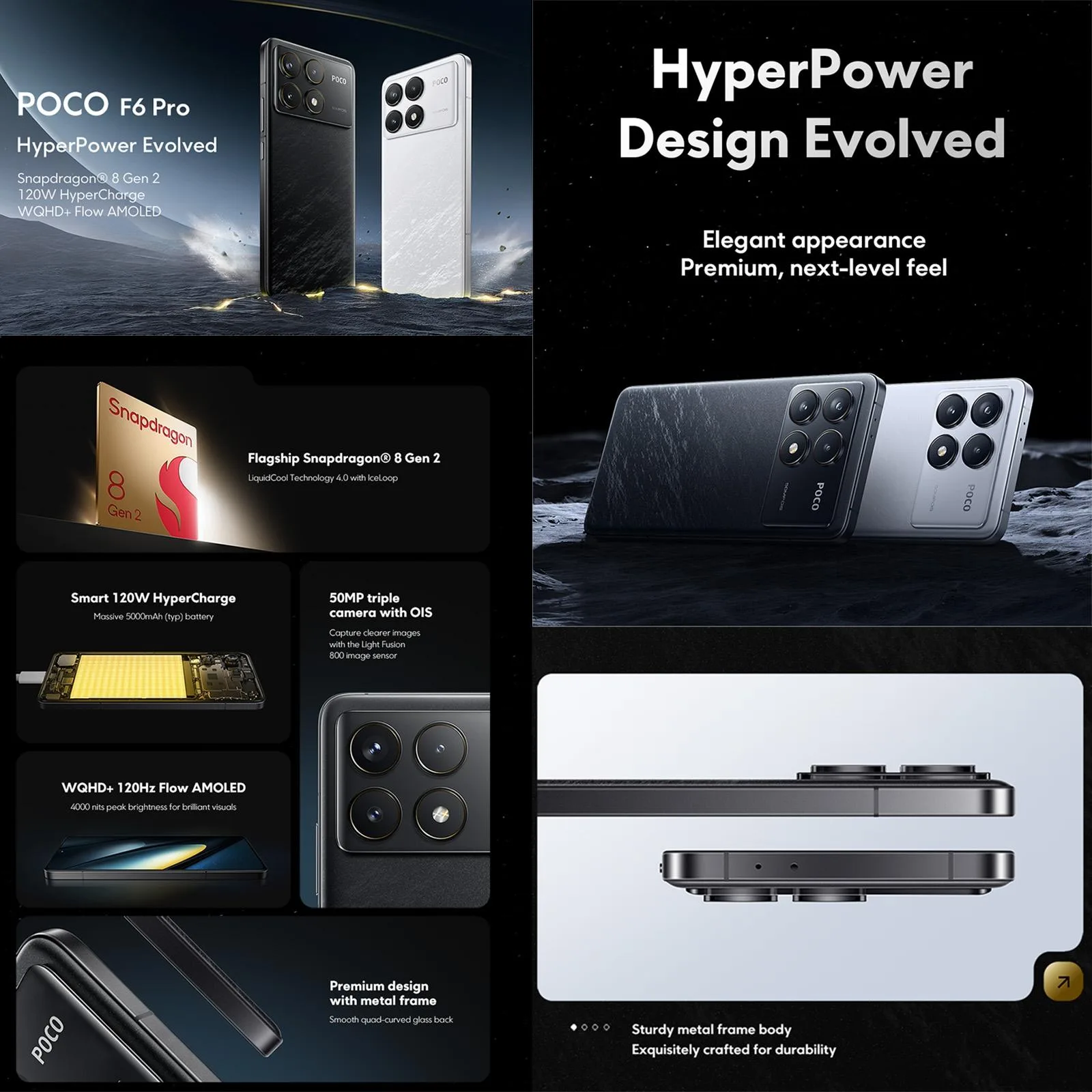 [HK Warehouse] Xiaomi POCO F6 Pro Global, 12GB+512GB, In-screen Fingerprint, 6.67 inch Xiaomi HyperOS Snapdragon 8 Gen 2 Octa Core 3.19GHz, NFC, Network: 5G (Black)