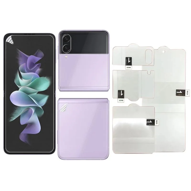Full Screen Protector Explosion-proof Hydrogel Film For Samsung Galaxy Z Flip3 5G(Internal+External+Back Screen)