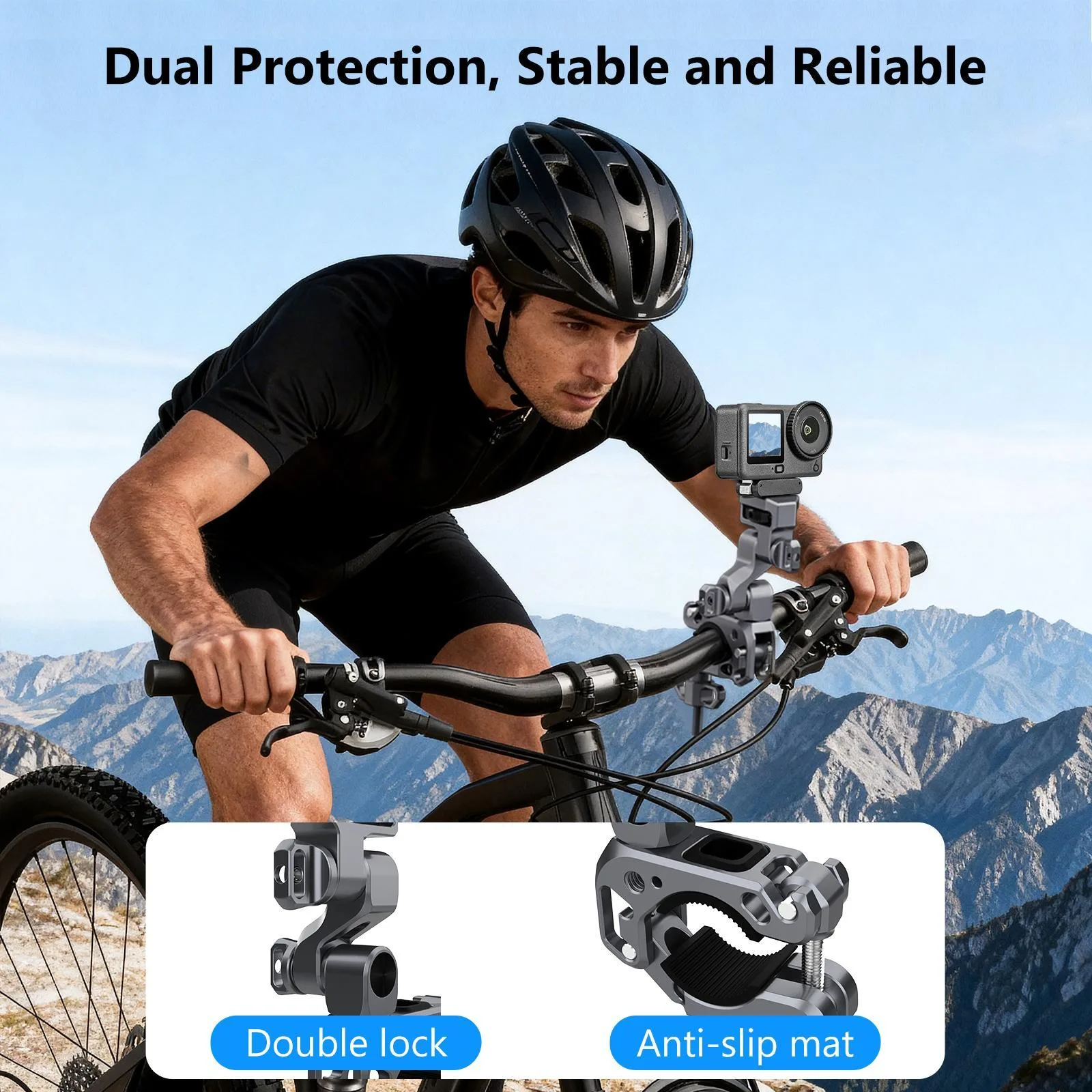 PULUZ Panoramic & Action Cameras Professional 3-Way Gimbal Motorcycles Bicycles Handlebar Aluminium Alloy Mount (Grey)