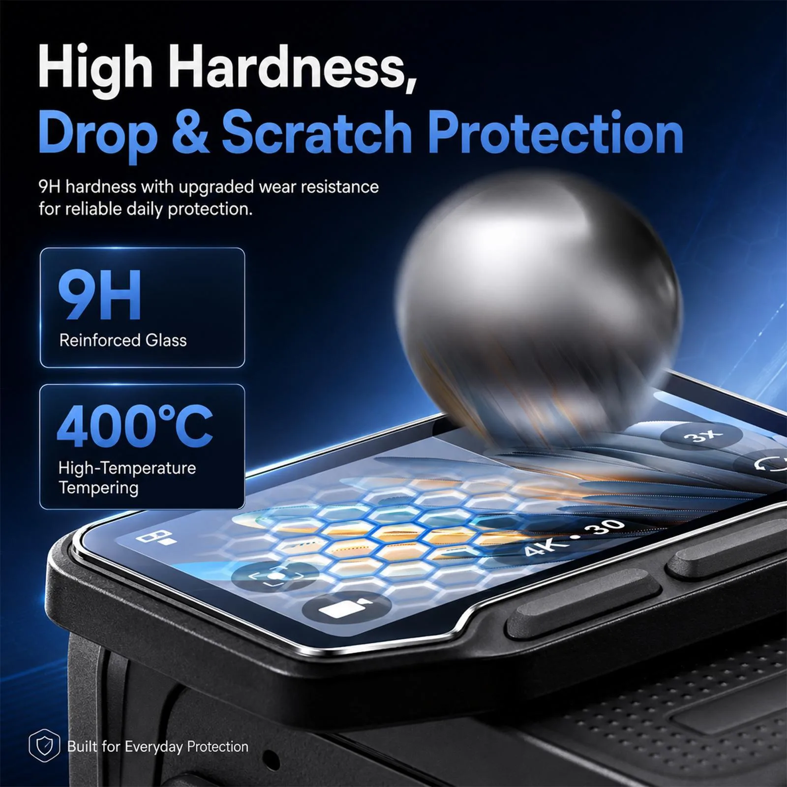 PULUZ 9H HD Tempered Glass Screen Film + Lens Protector (Transparent)
