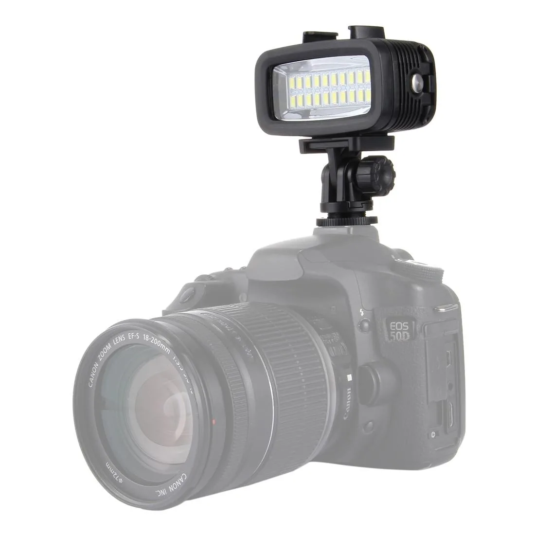 PULUZ 20 LEDs 40m Waterproof IPX8 Studio Light Video & Photo Light with Hot Shoe Base Adapter & Quick Release Buckle & Long Screw & 2 x Filter Plates for GoPro HERO10 Black / HERO9 Black / HERO8 Black / HERO7 /6 /5 /5 Session /4 Session /4 /3+ /3 /2